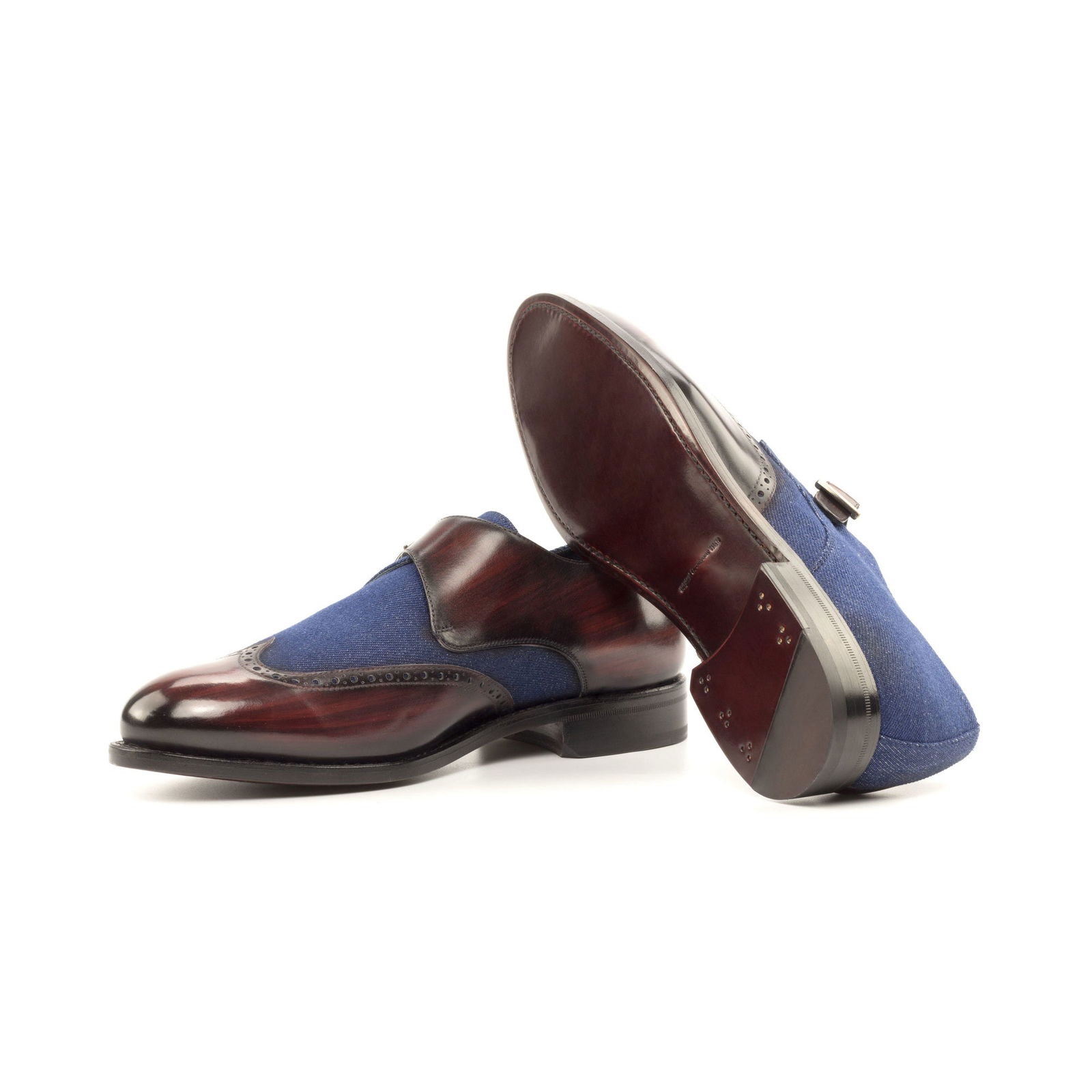 Patina Single Monk Shoes COOPER - Milanese Leather