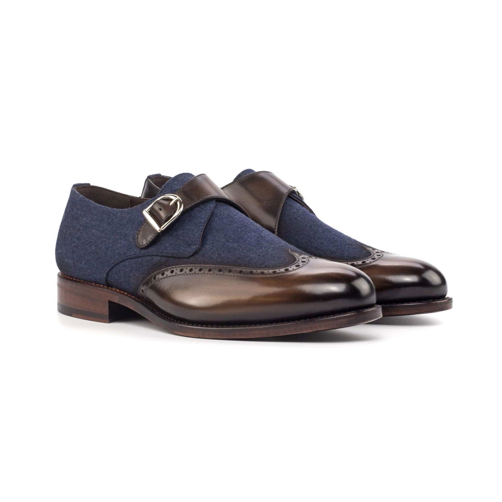 Patina Single Monk Shoes JEAN - Milanese Leather