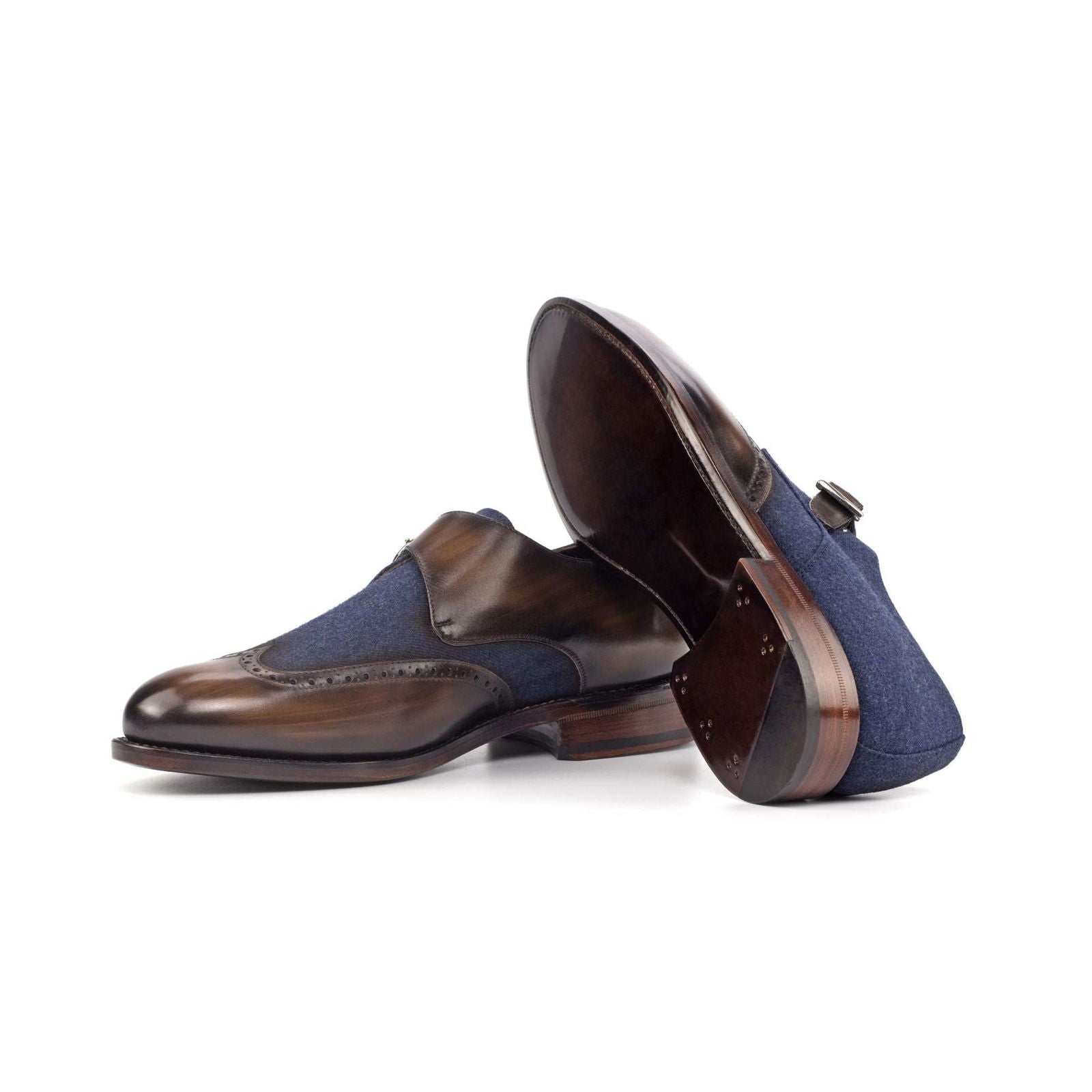 Patina Single Monk Shoes JEAN - Milanese Leather