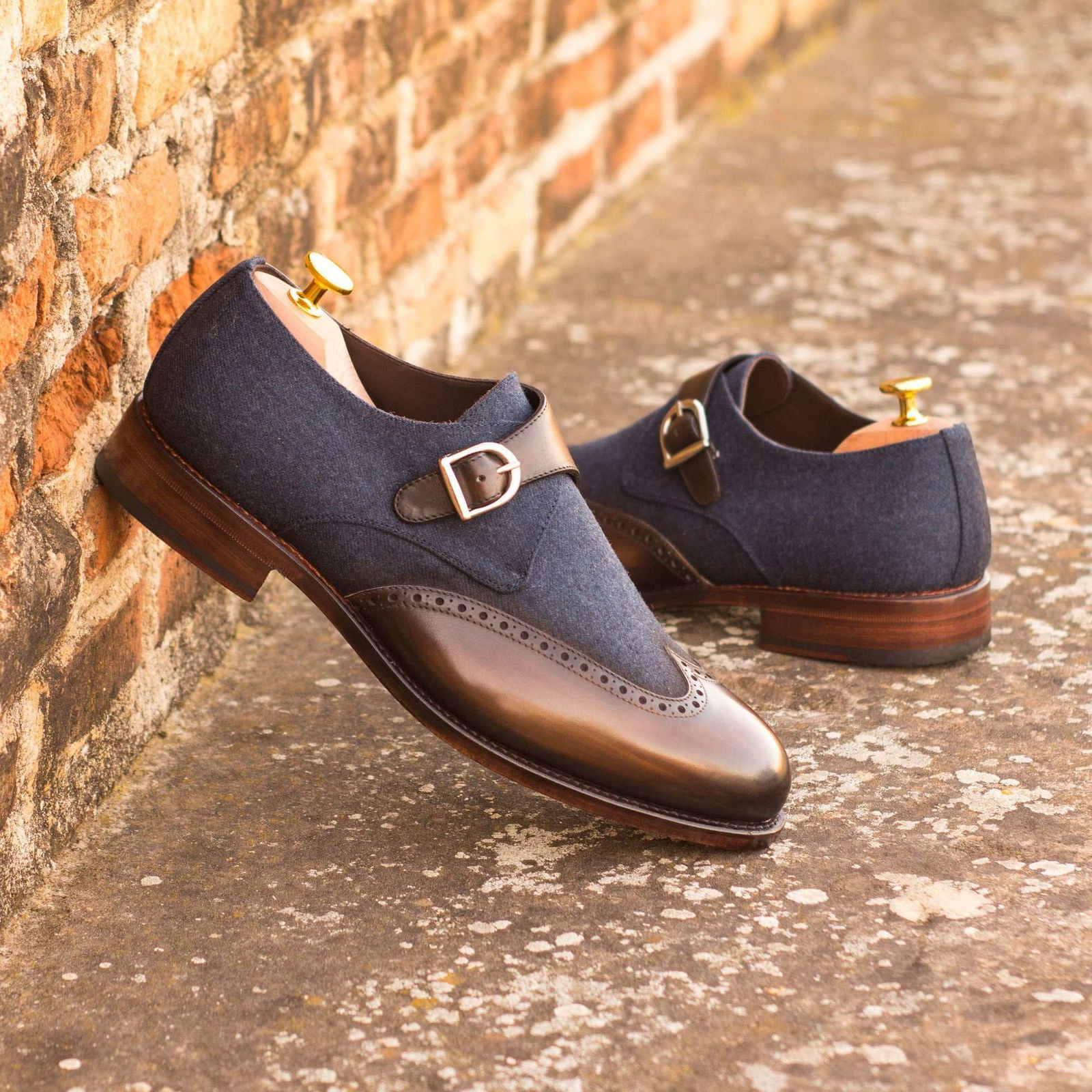 Patina Single Monk Shoes JEAN - Milanese Leather