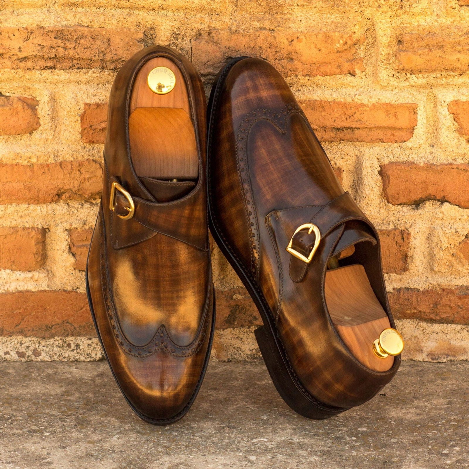 Patina Single Monk Shoes POTTER - Milanese Leather