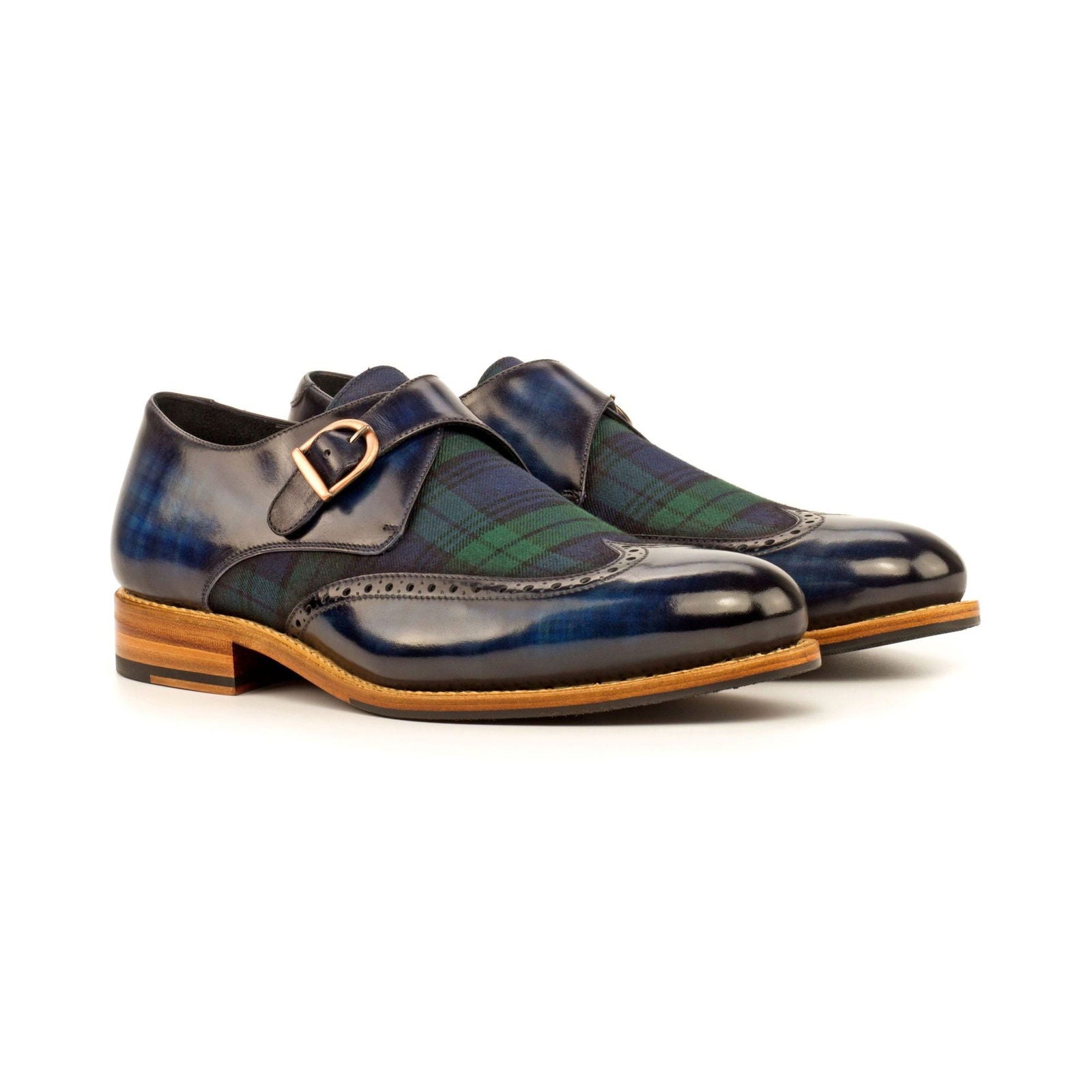 Patina Single Monk Shoes THISTLE - Milanese Leather