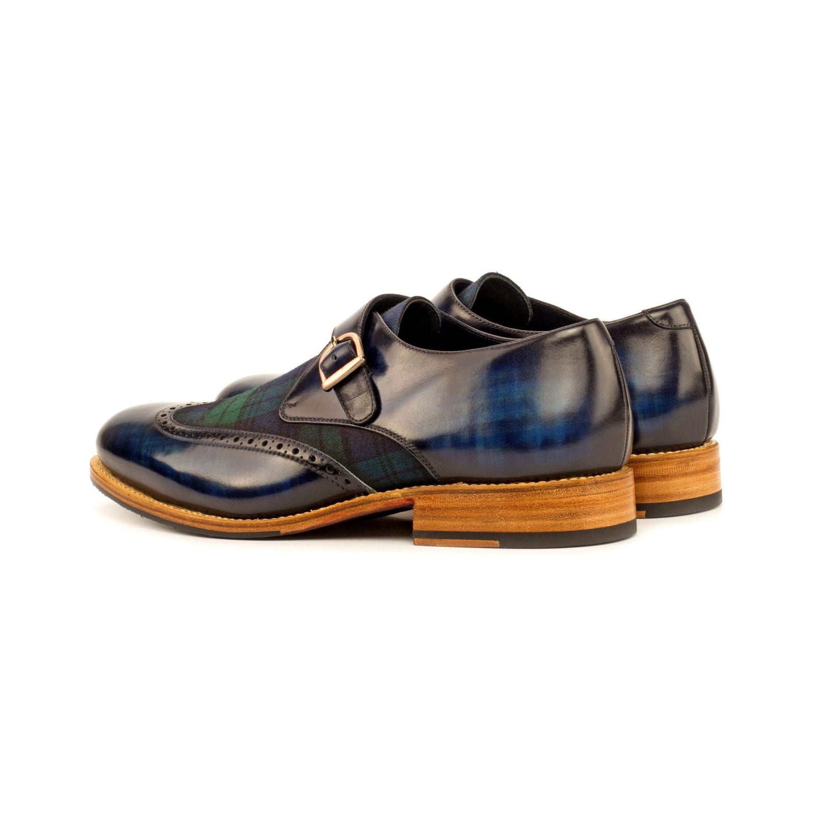 Patina Single Monk Shoes THISTLE - Milanese Leather