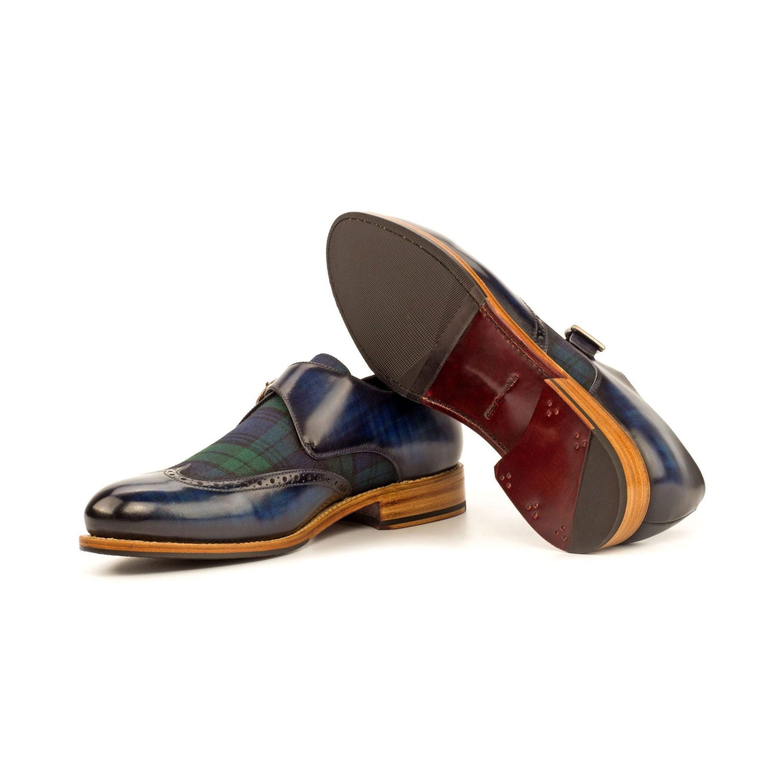 Patina Single Monk Shoes THISTLE - Milanese Leather