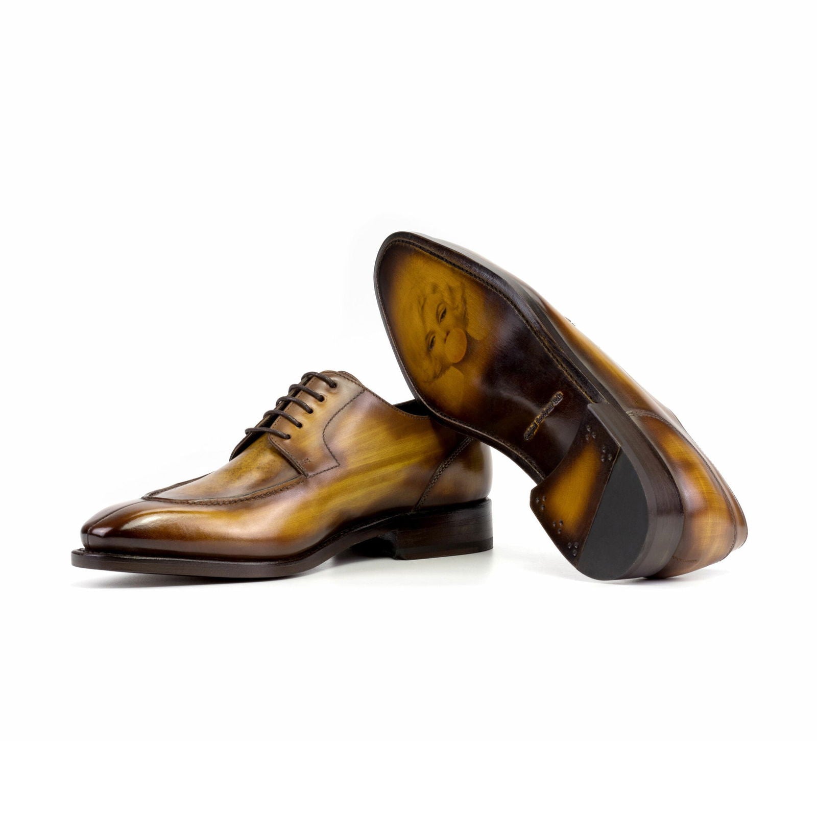Patina Split Toe Derby Shoes MASON - Milanese Leather