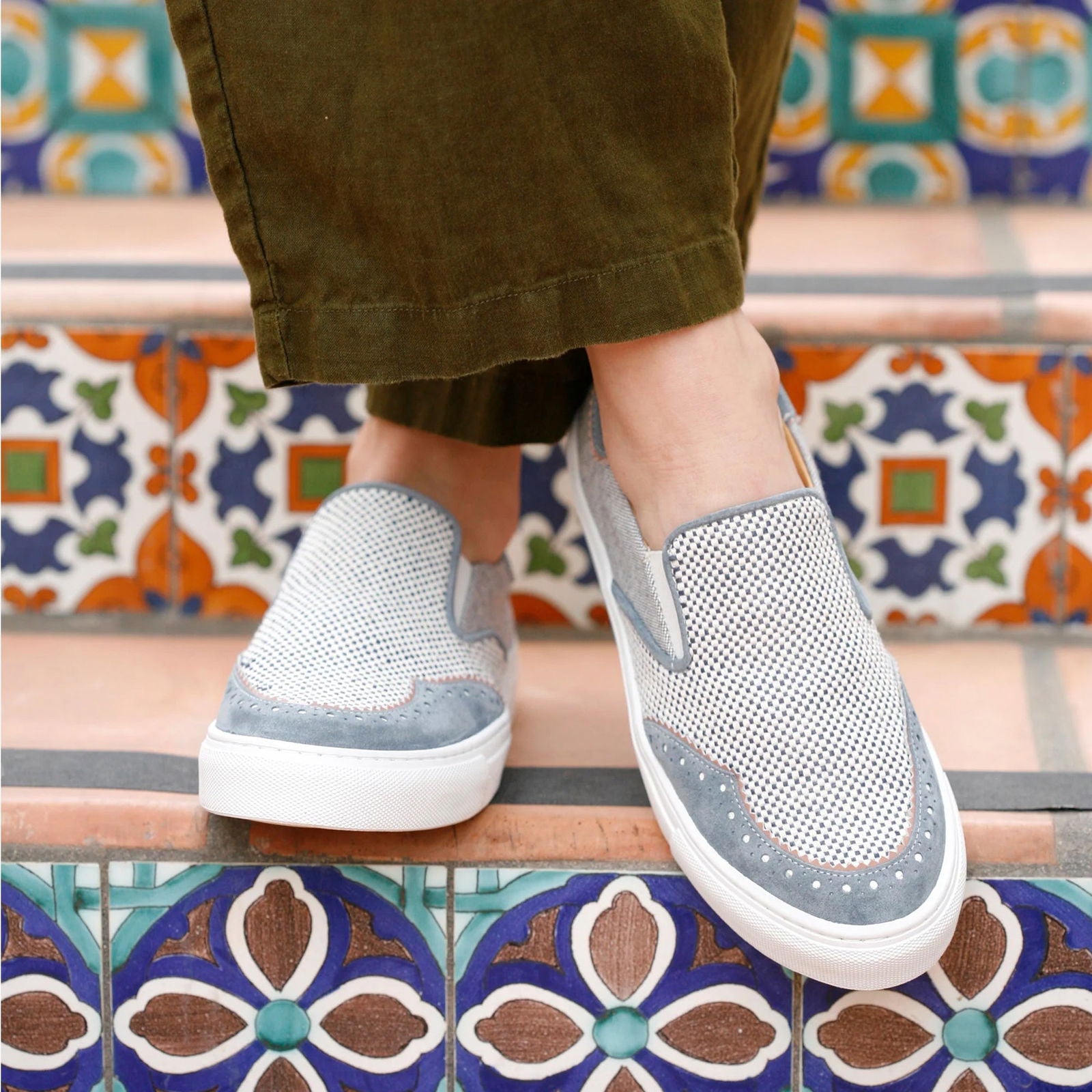 the Harper Sneaker Saint-Tropez Blue - Milanese Leather