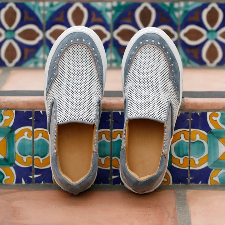 the Harper Sneaker Saint-Tropez Blue - Milanese Leather