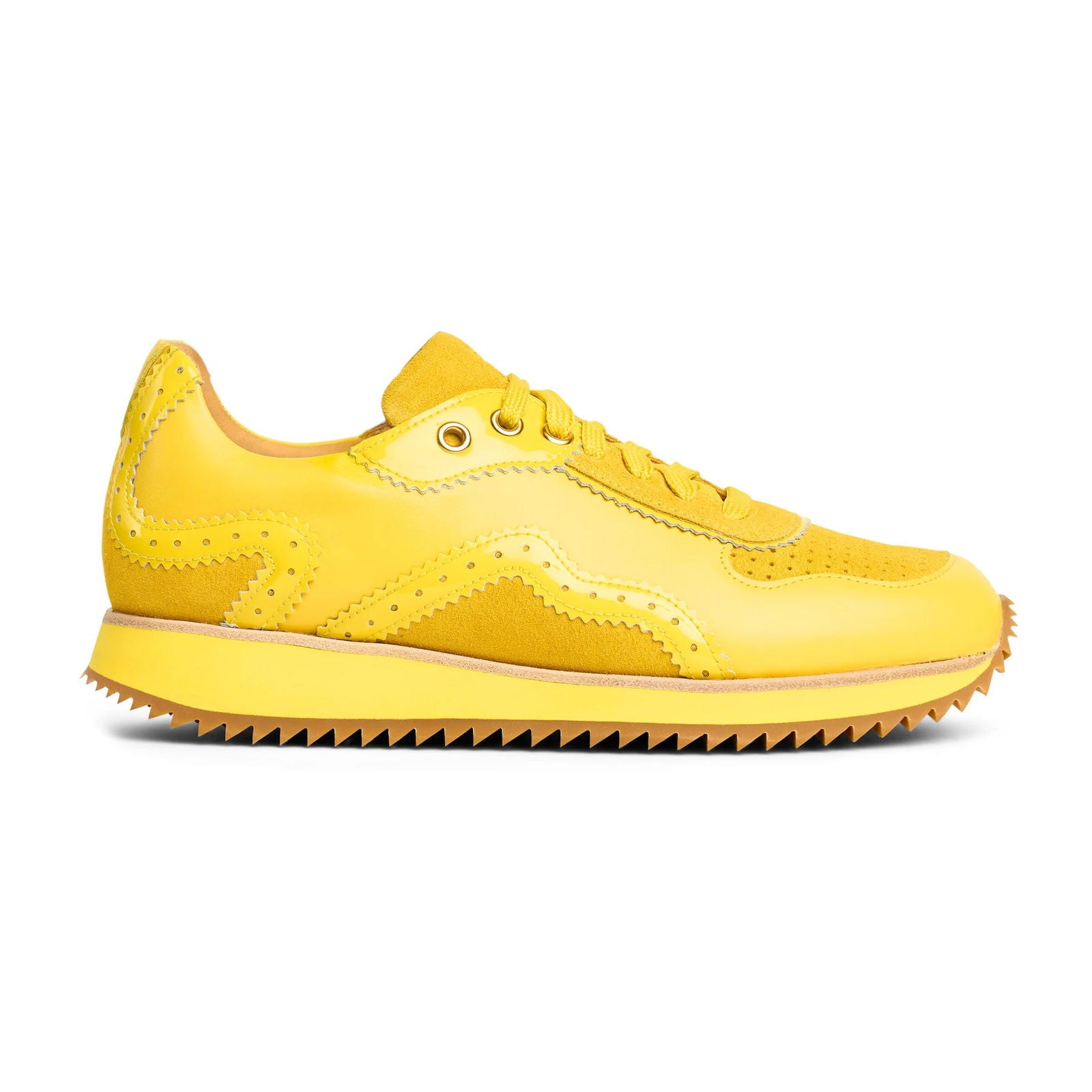 the Remi Sneaker Lisboa Yellow - Milanese Leather