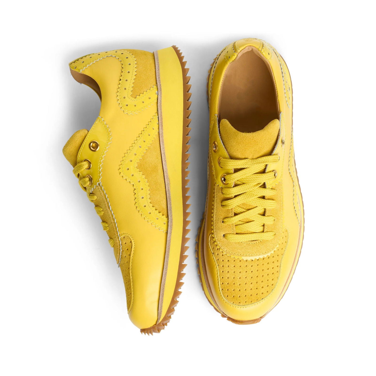 the Remi Sneaker Lisboa Yellow - Milanese Leather