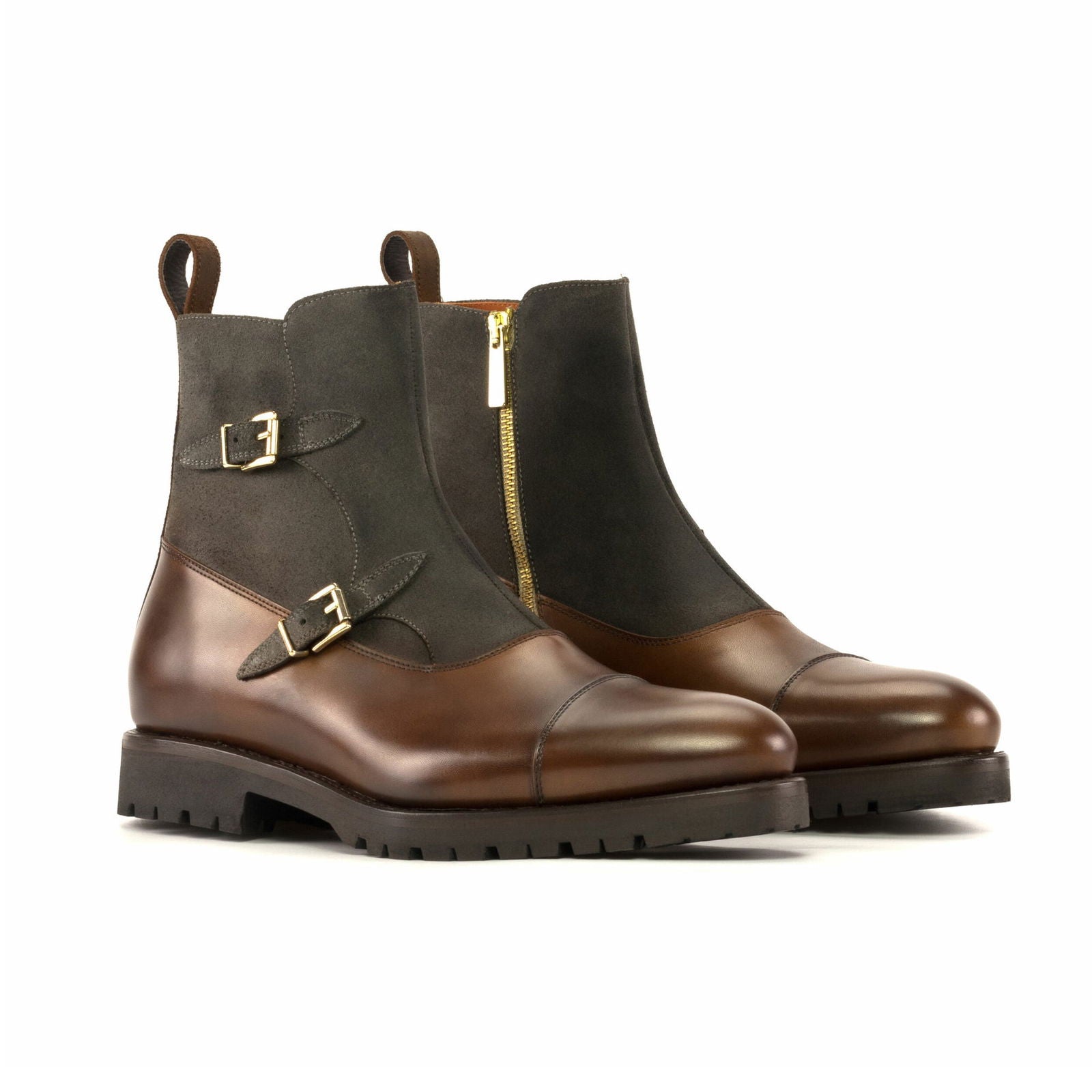 Double Monk Boots COLE - Milanese Leather