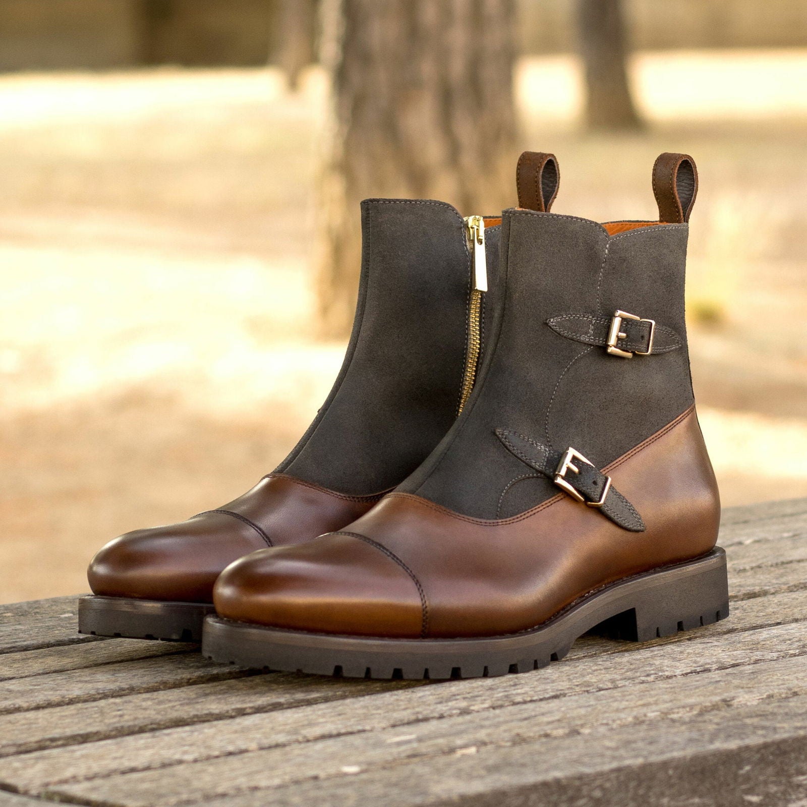 Double Monk Boots COLE - Milanese Leather