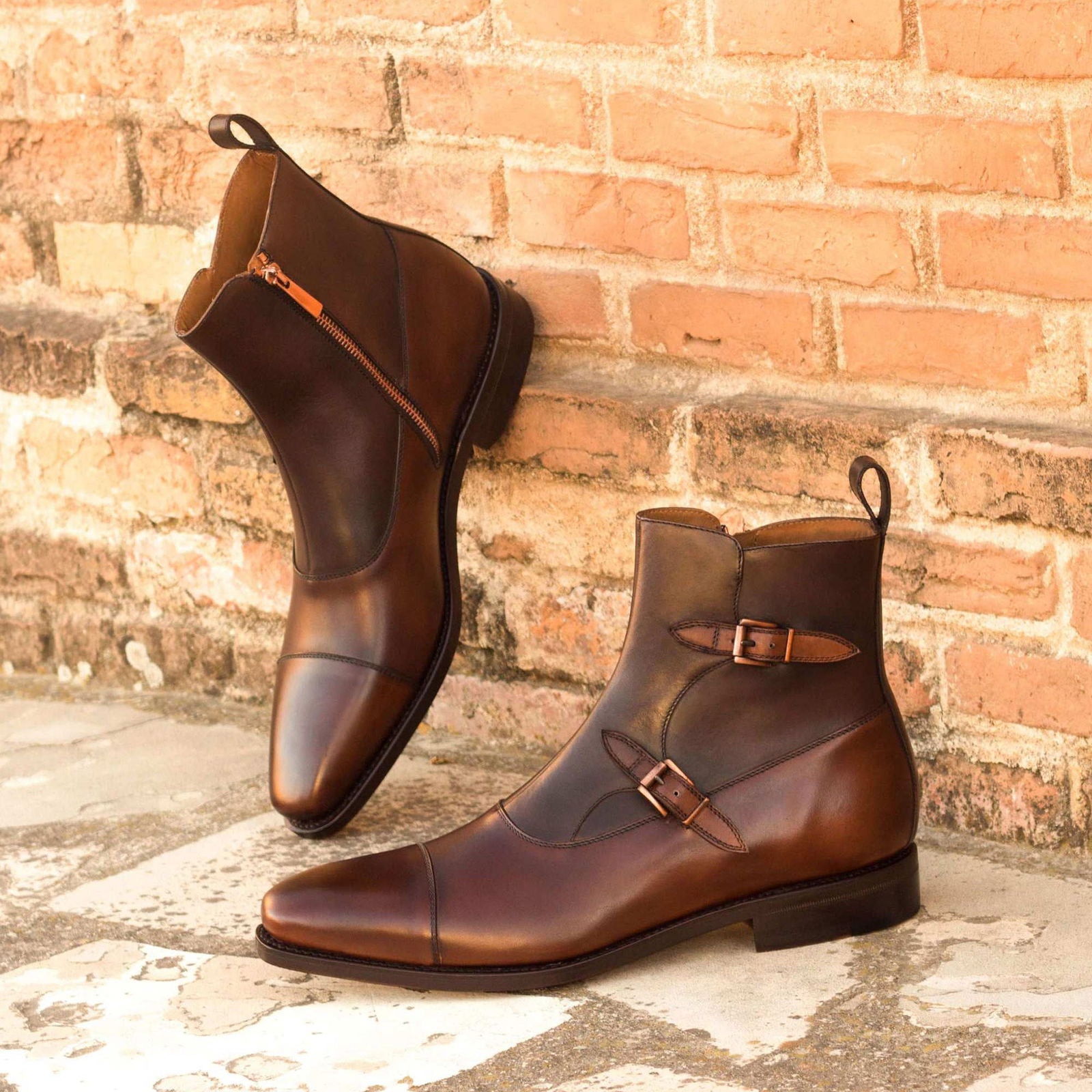 Double Monk Boots ROMA - Milanese Leather