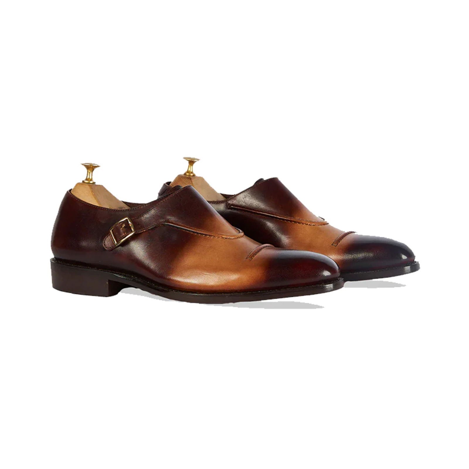 Double Monk Camel Brown - Milanese Leather