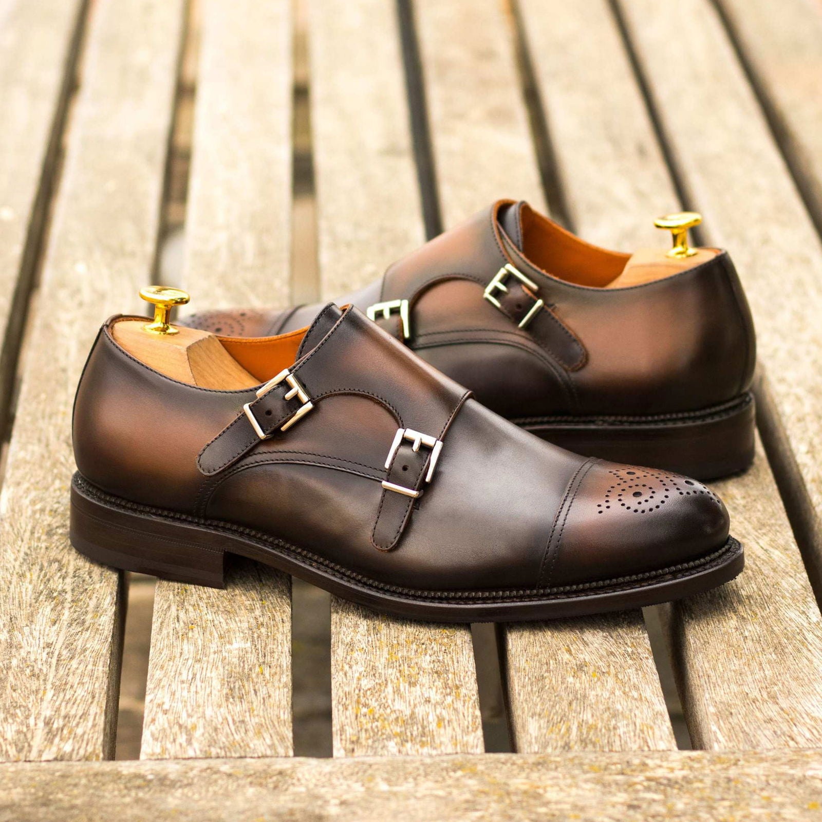 Double Monk Shoes BLADON - Milanese Leather