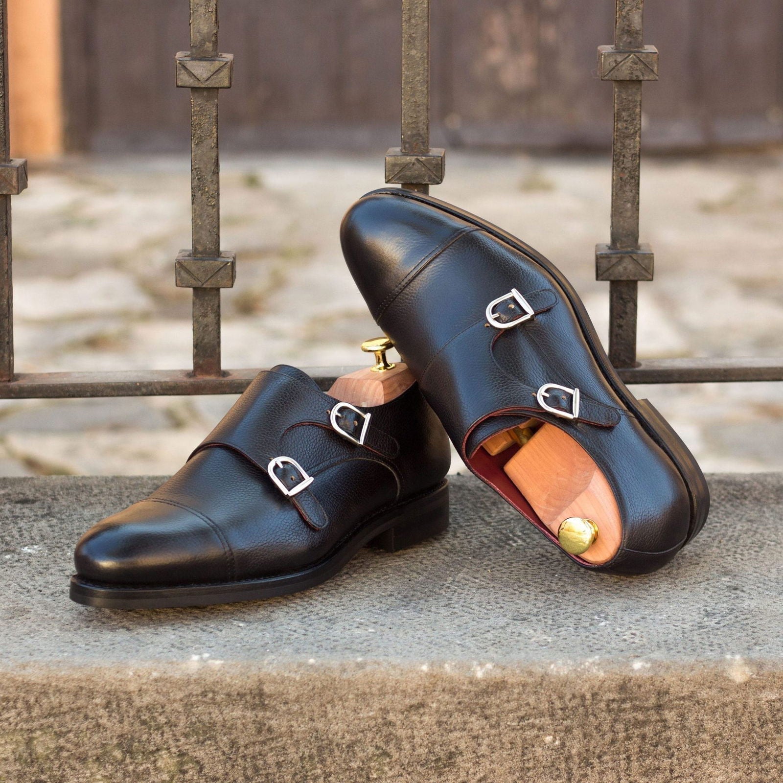 Double Monk Shoes NERA - Milanese Leather