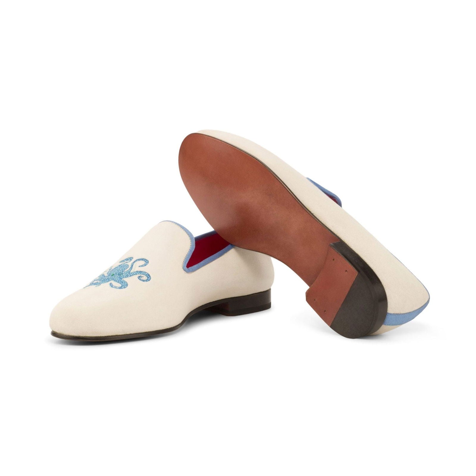 Embroidered Albert Slippers OCTO - Milanese Leather