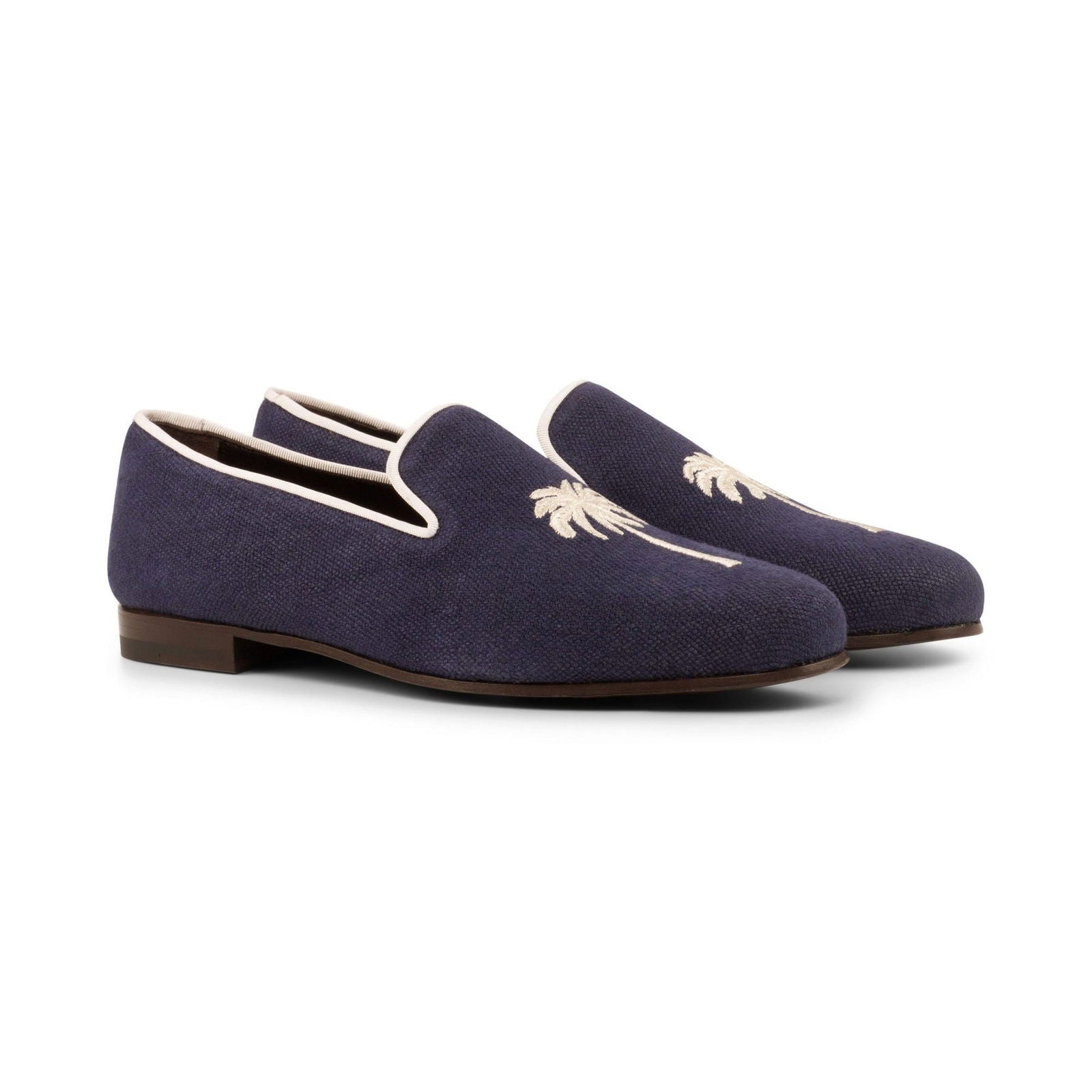 Embroidered Albert Slippers PALM - Milanese Leather