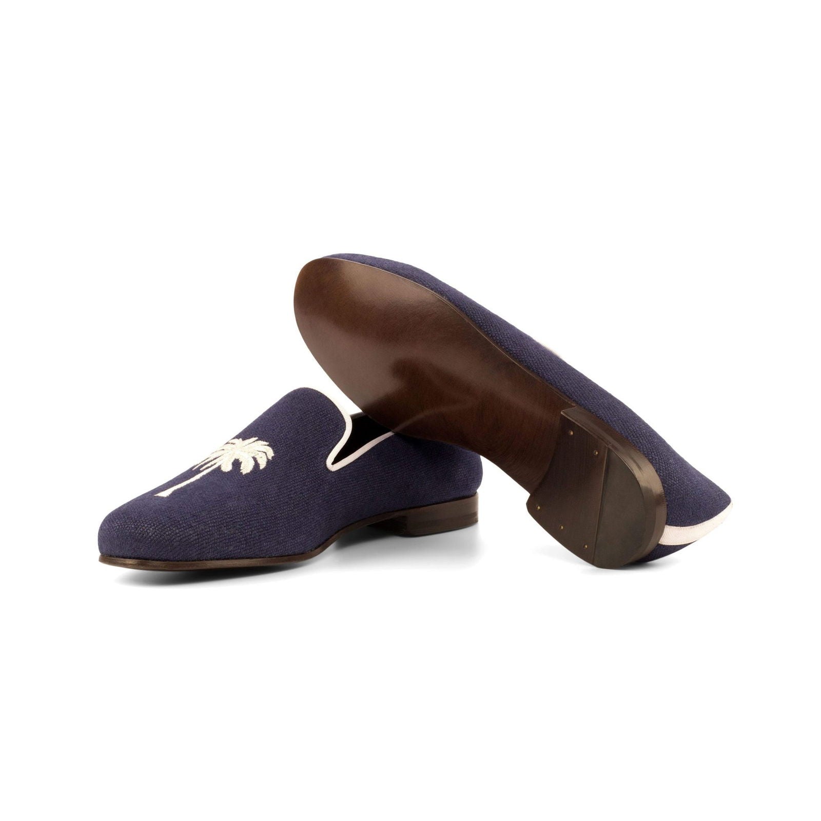 Embroidered Albert Slippers PALM - Milanese Leather