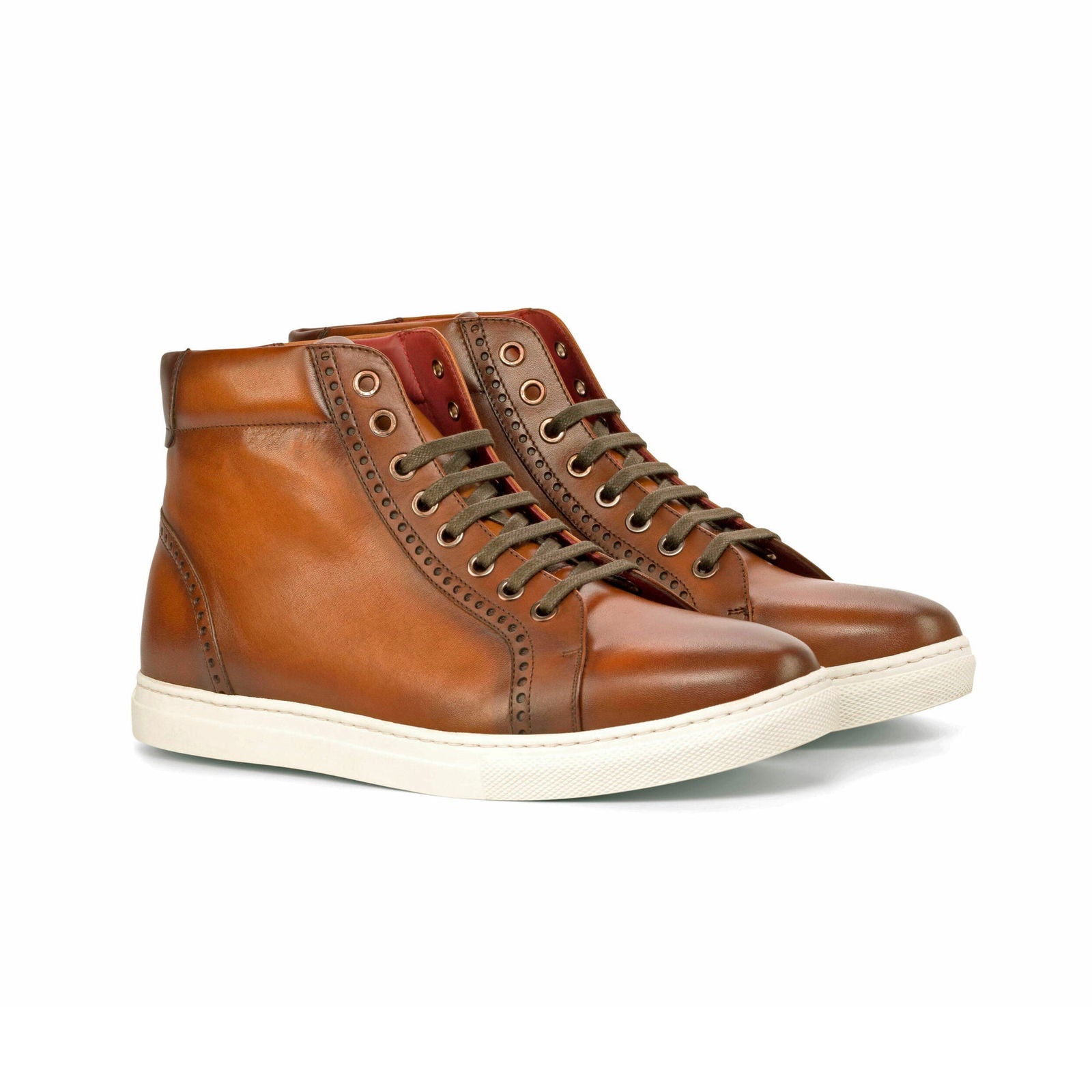 High-Top Brogue Sneakers SUNBURST - Milanese Leather