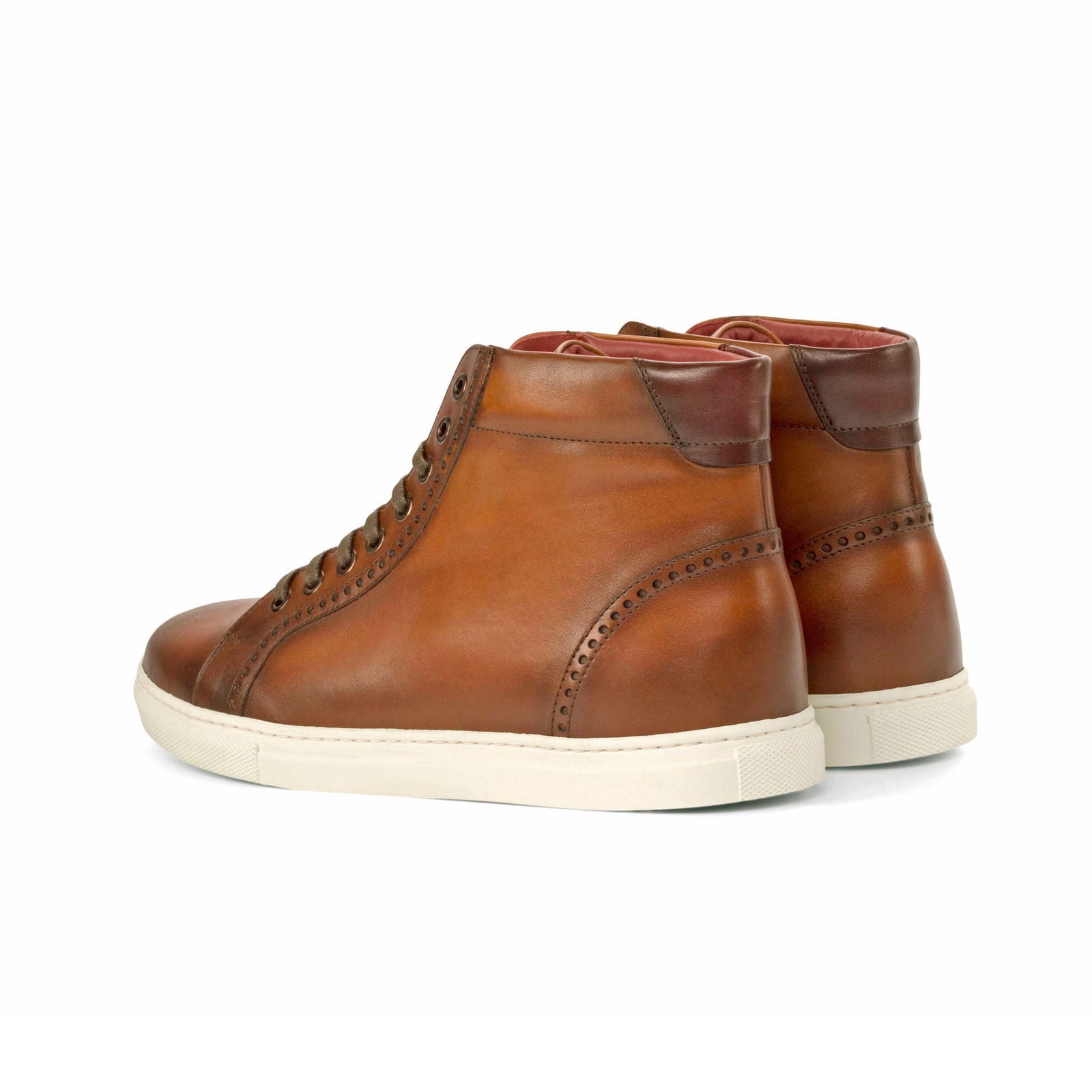 High-Top Brogue Sneakers SUNBURST - Milanese Leather