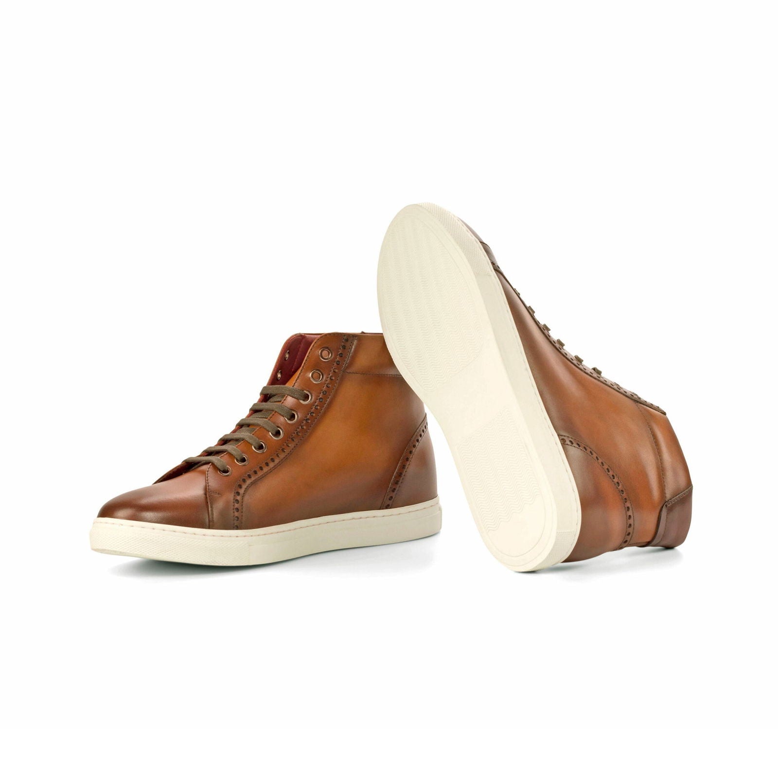 High-Top Brogue Sneakers SUNBURST - Milanese Leather