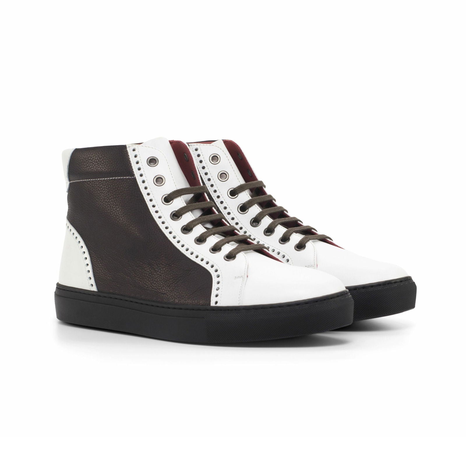 High-Top Brogue Sneakers TAMPA - Milanese Leather