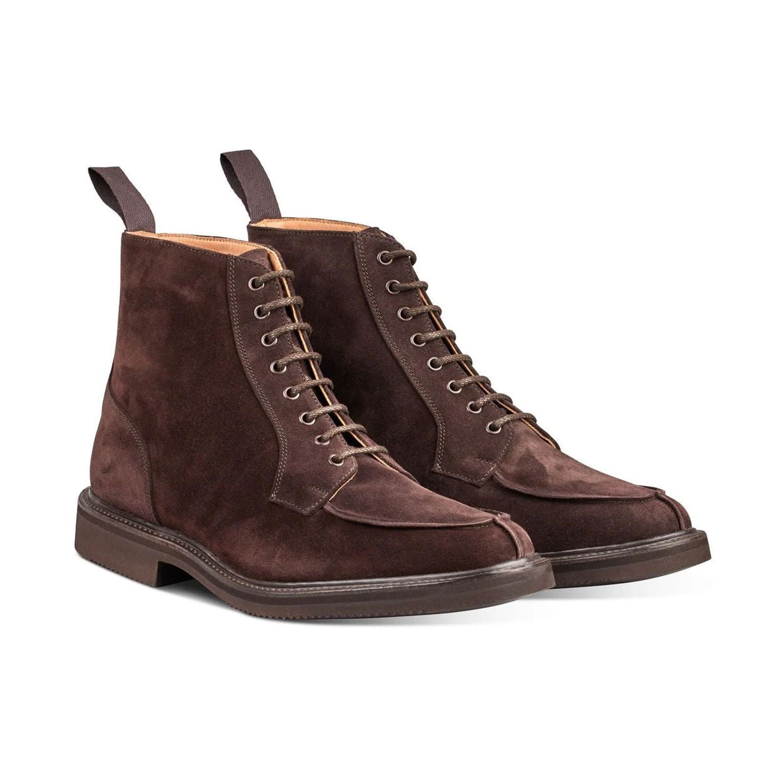 Lawrence Apron Front Derby Boot Coffee Suede - Milanese Leather