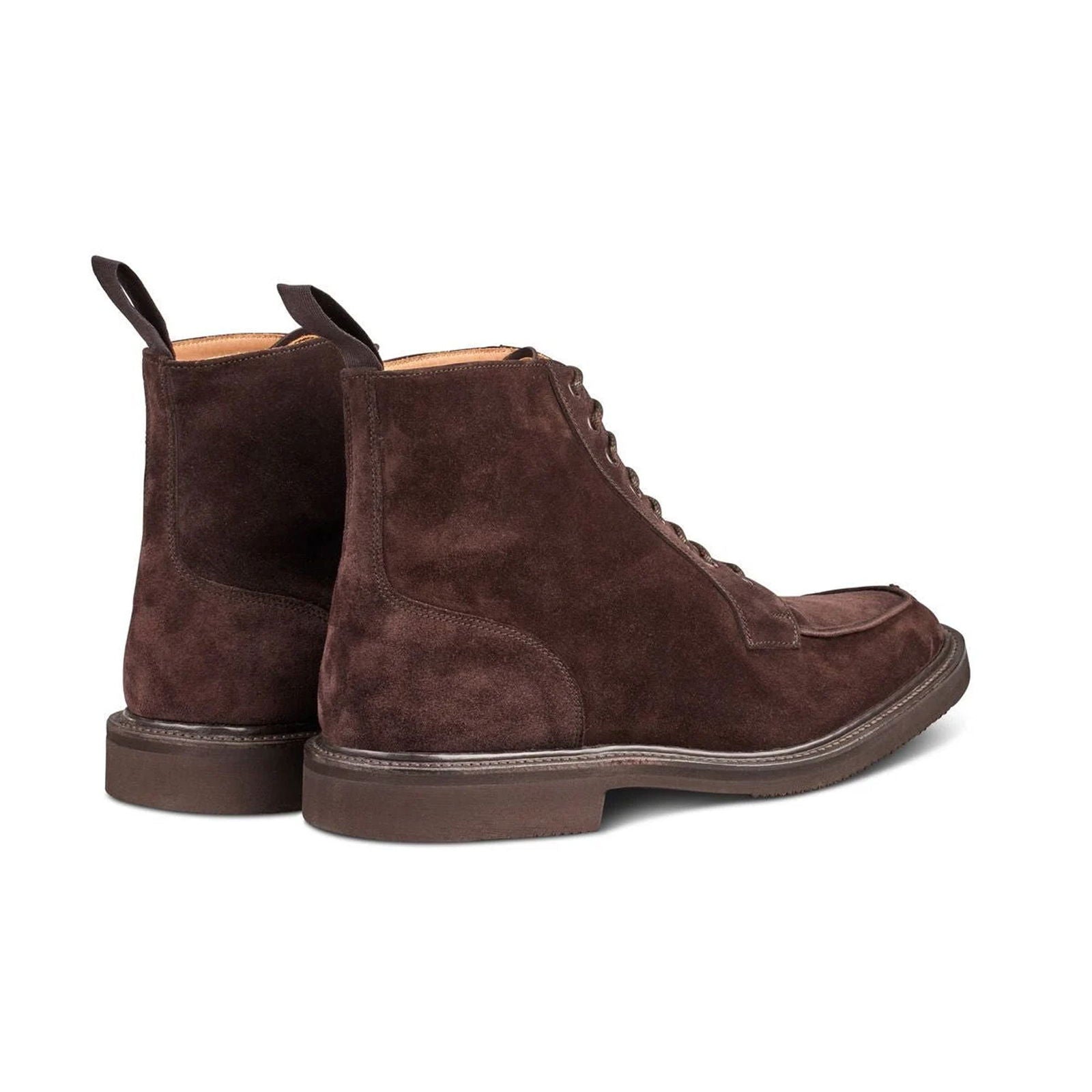 Lawrence Apron Front Derby Boot Coffee Suede - Milanese Leather
