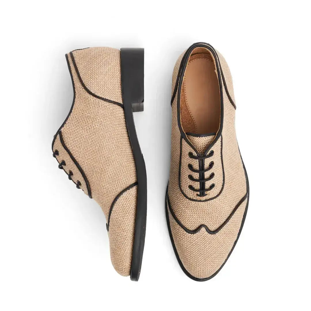 Mr. Evans Wingtip Jute - Milanese Leather