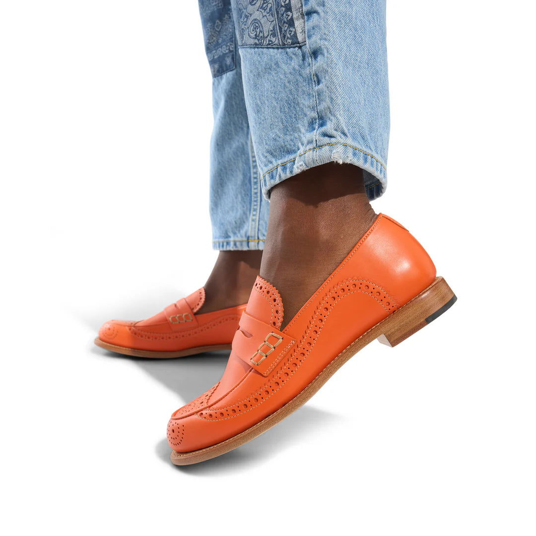 Ms. Charlotte Loafer Orange - Milanese Leather