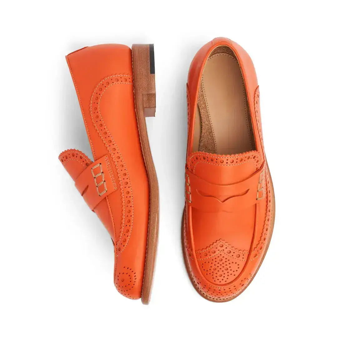 Ms. Charlotte Loafer Orange - Milanese Leather