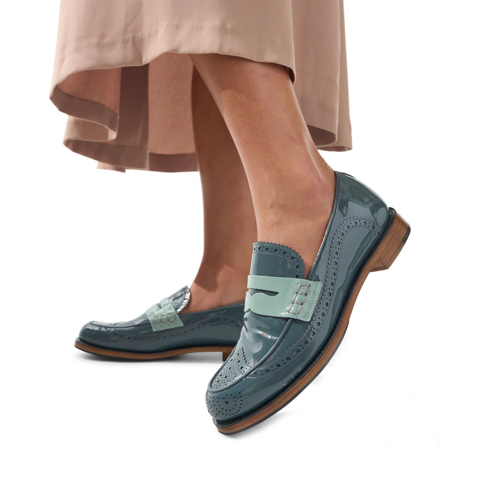 Ms. Charlotte Loafer Teal - Milanese Leather