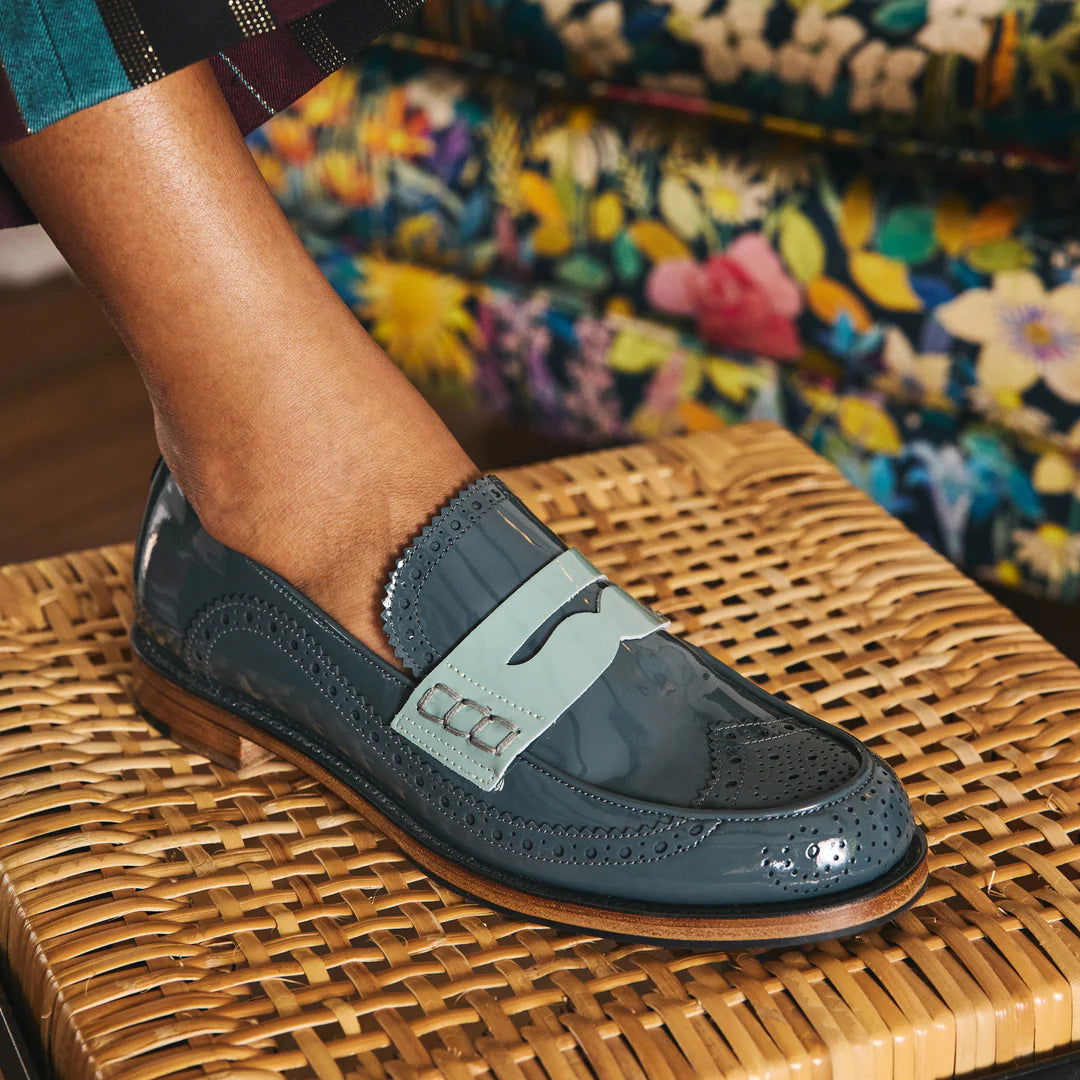 Ms. Charlotte Loafer Teal - Milanese Leather