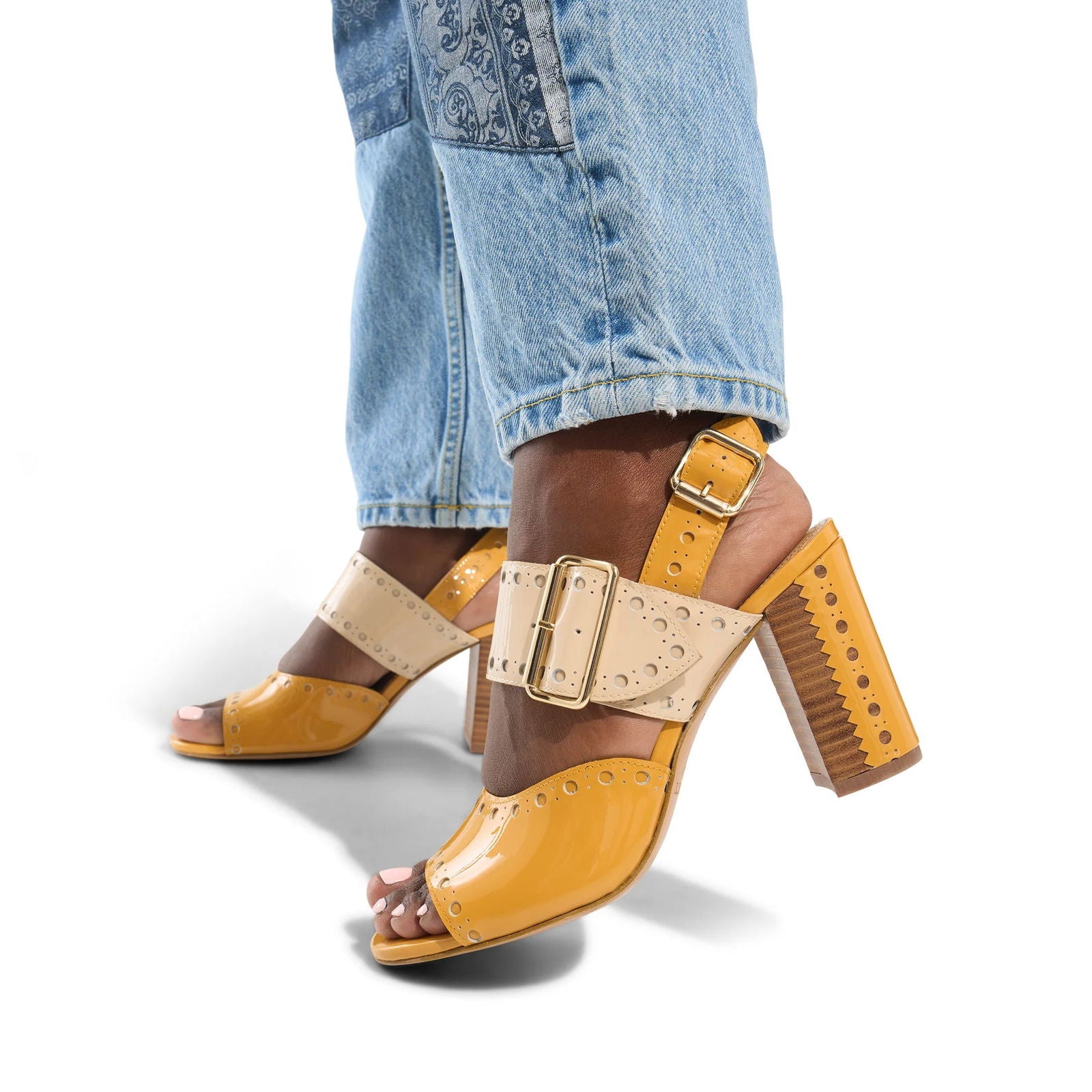 Ms. Nellie Sandal Butterscotch - Milanese Leather