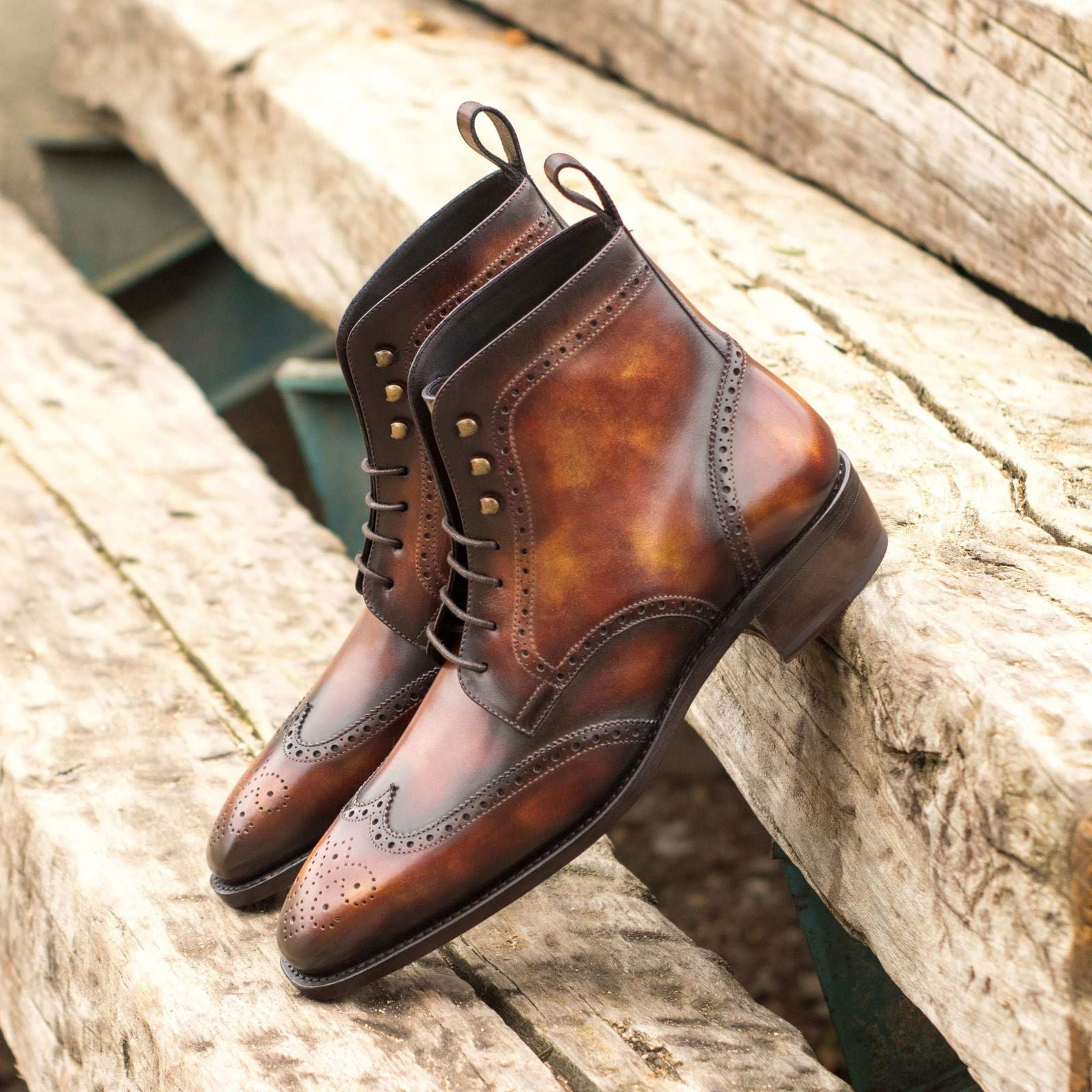 Patina Brogue Boots BARACOA - Milanese Leather