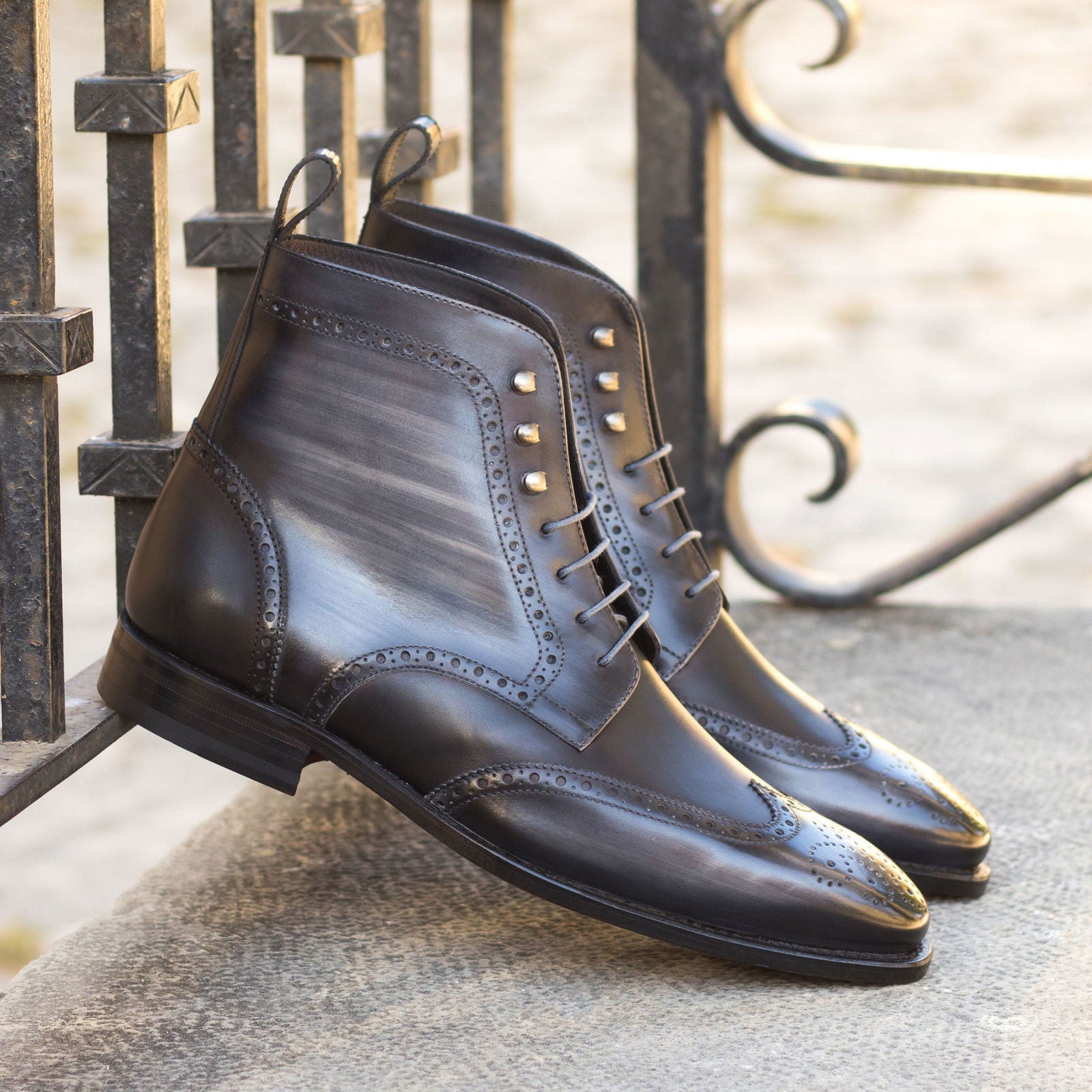 Patina Brogue Boots SIBERUS - Milanese Leather