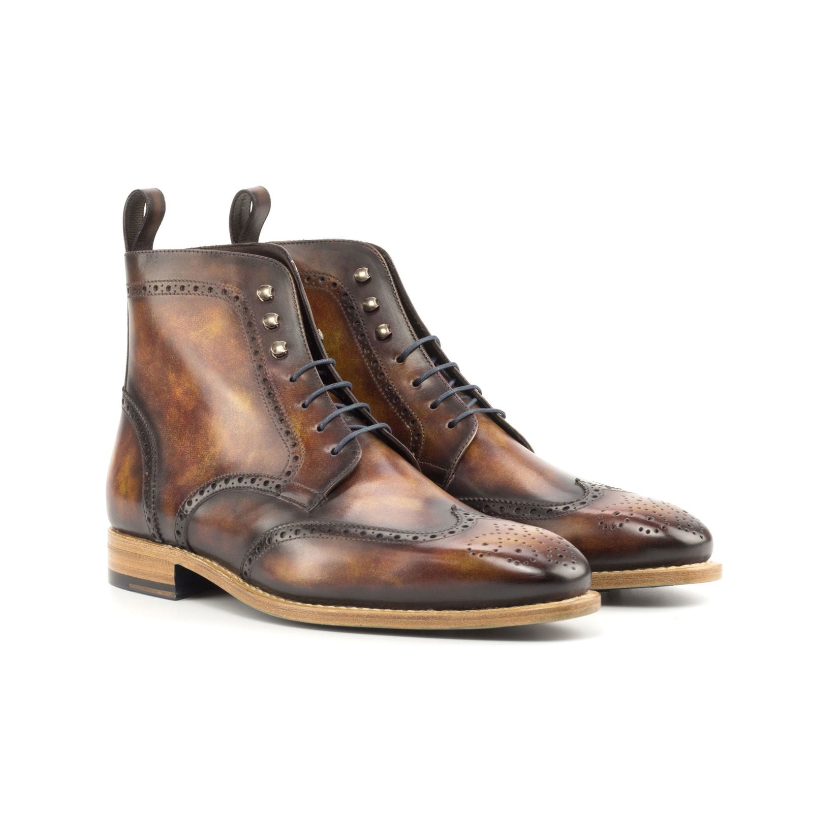 Patina Brogue Boots SUDAN - Milanese Leather