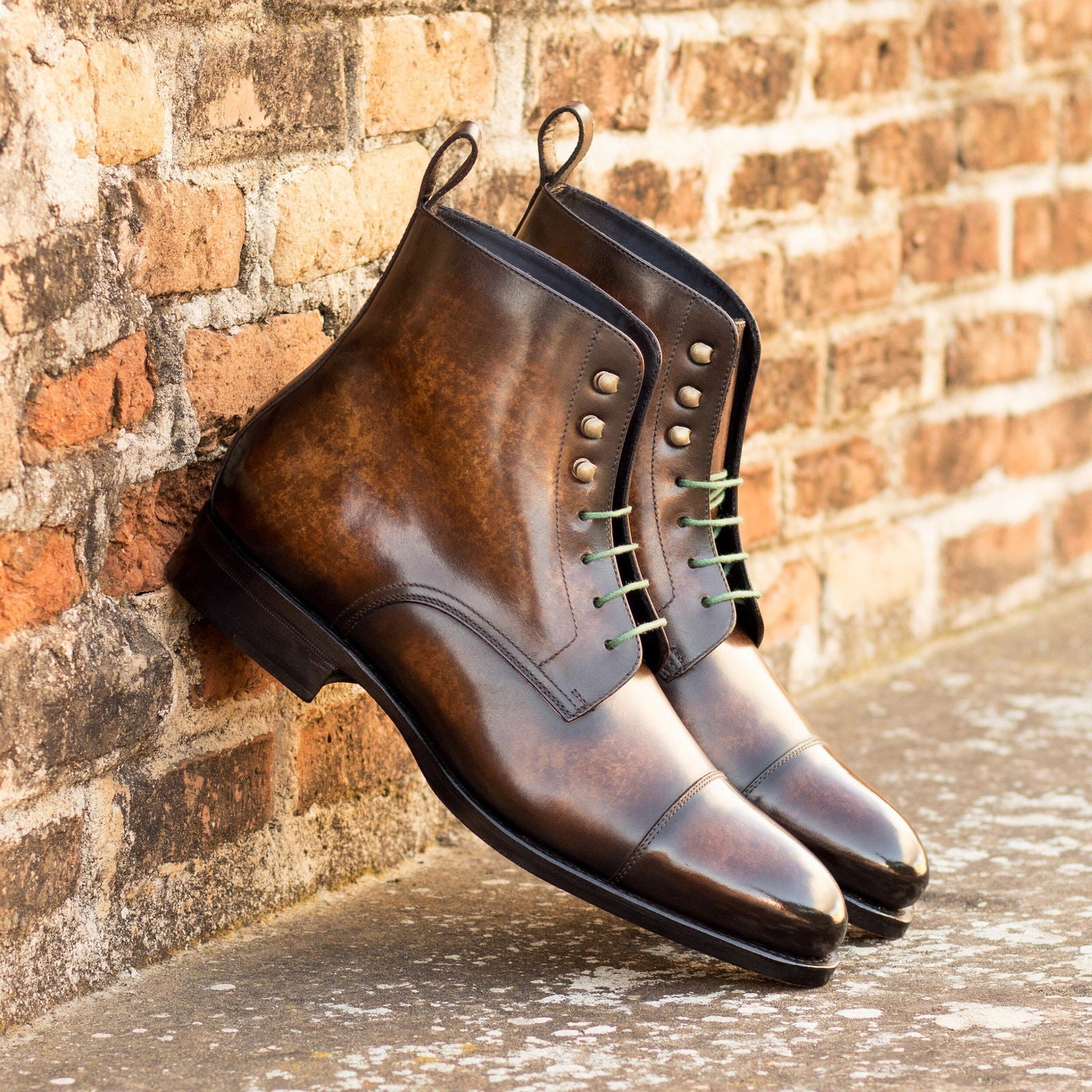 Patina Derby Boots PERCY - Milanese Leather