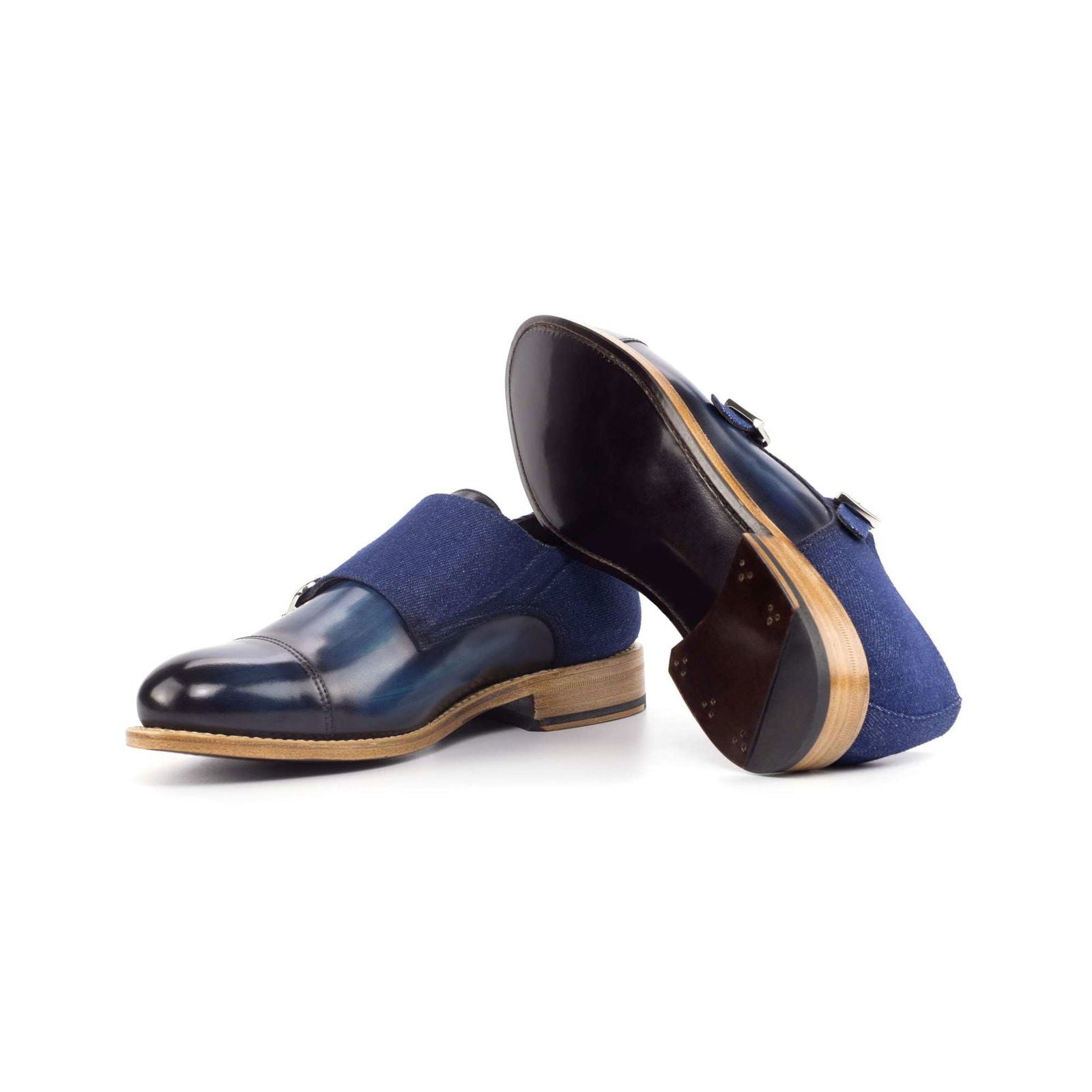Patina Double Monk Shoes SELVEDGE - Milanese Leather