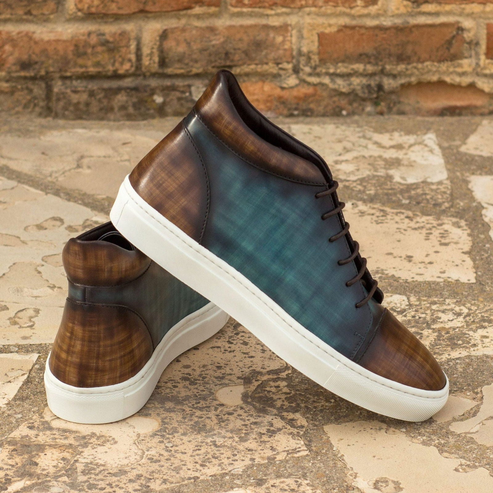 Patina High-Top Sneakers COURT - Milanese Leather