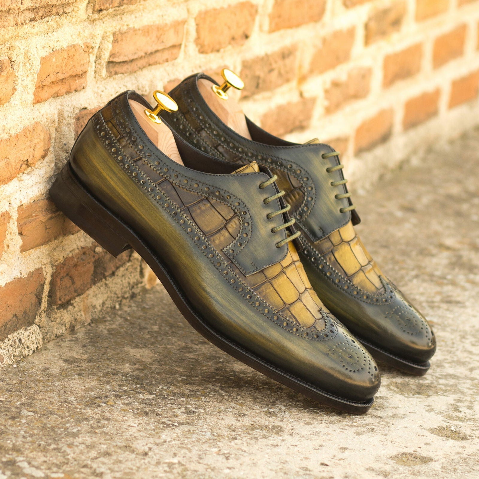 Patina Longwing Blucher Shoes PEP - Milanese Leather