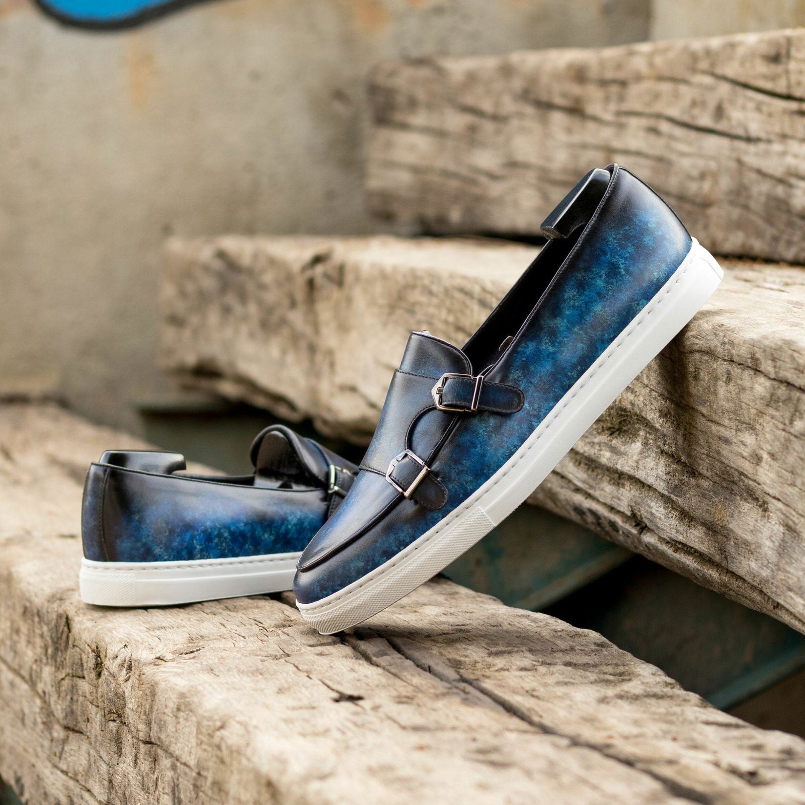 Patina Monk Sneakers BENJI - Milanese Leather