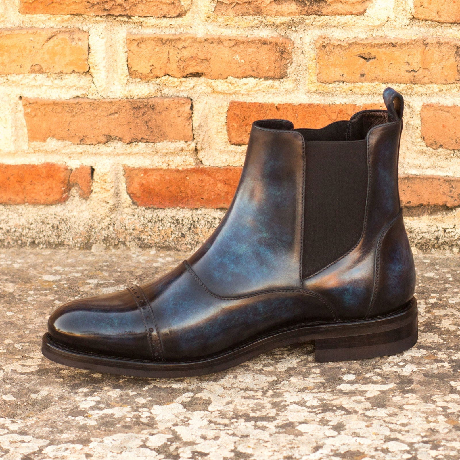 Patina Multi-Panel Chelsea Boots STEELE - Milanese Leather