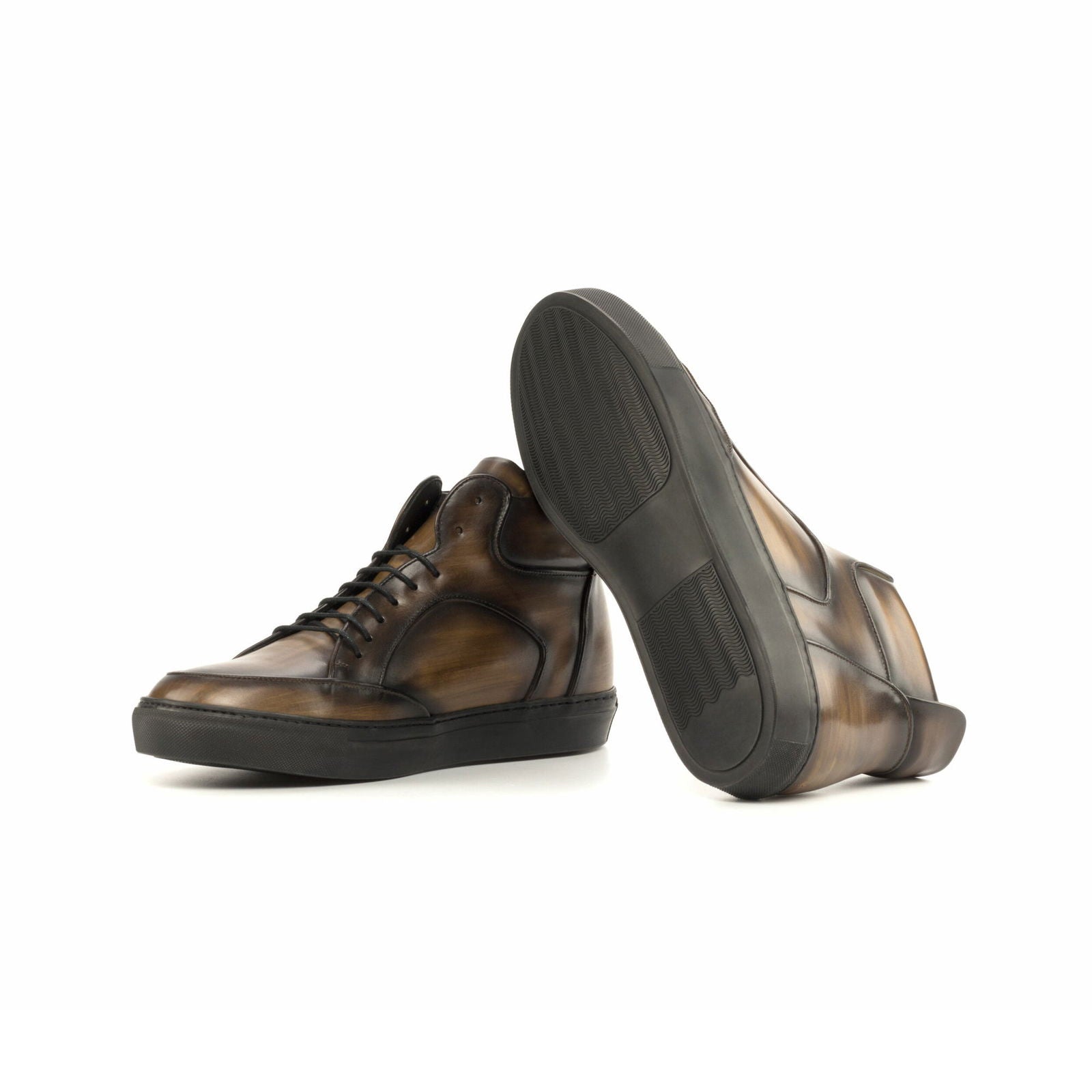 Patina Multi-Panel High-Tops KELSEY - Milanese Leather