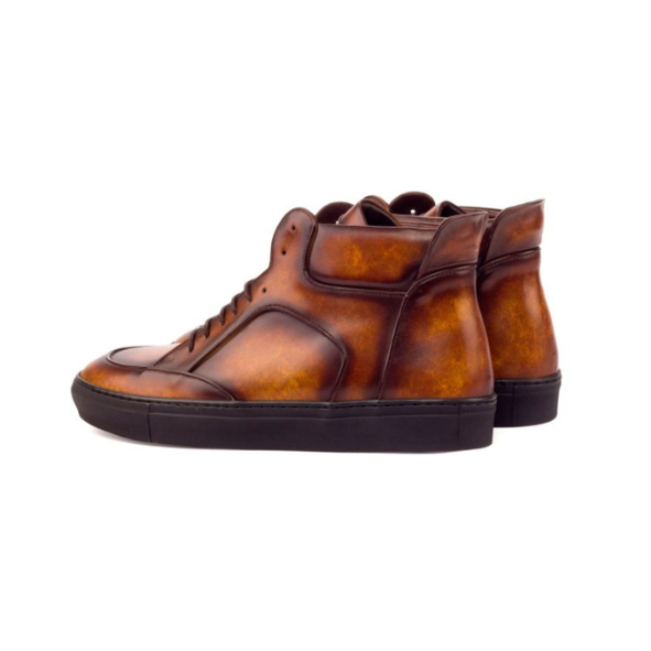 Patina Multi-Panel High-Tops WADE - Milanese Leather