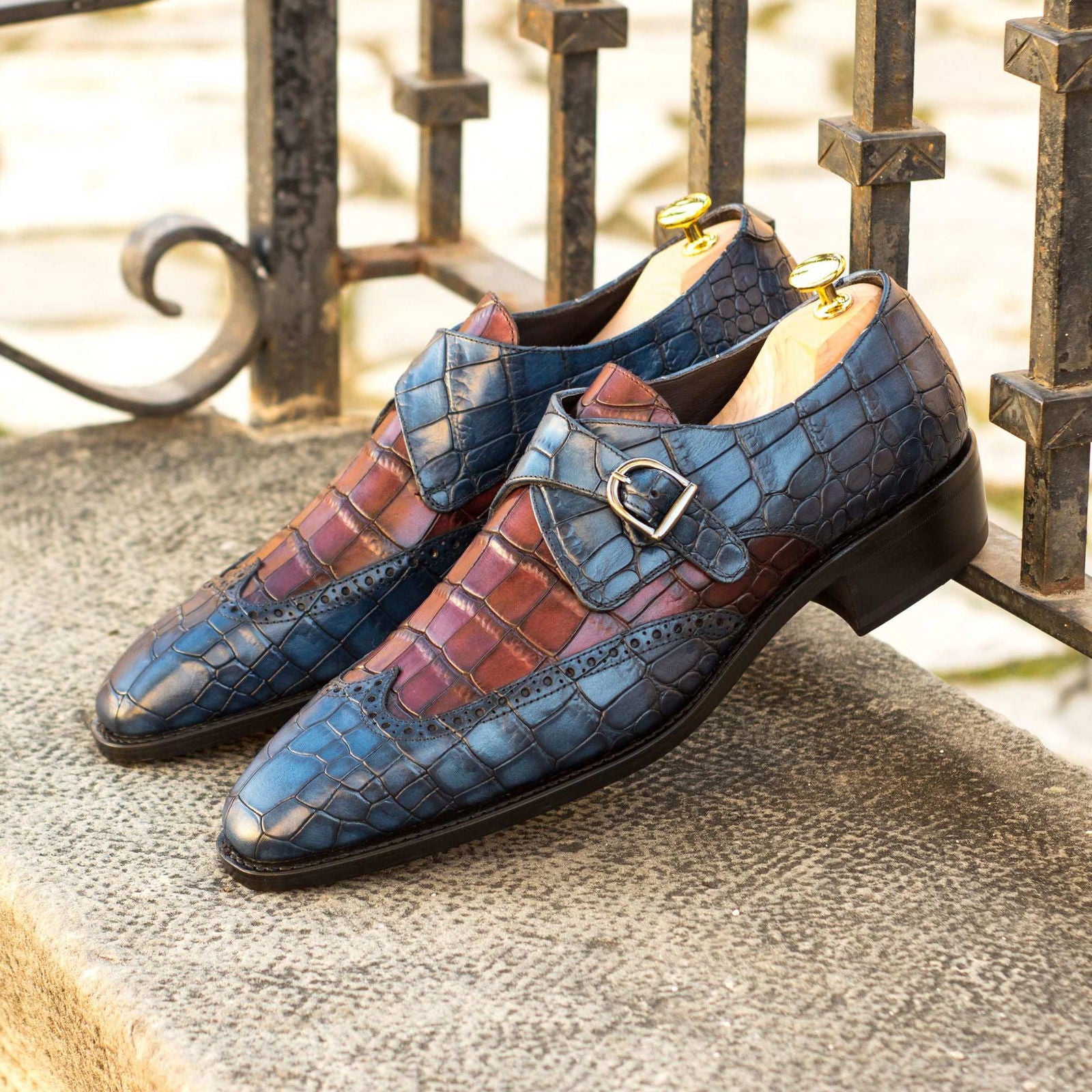 Single Monk Shoes HAVANA - Milanese Leather