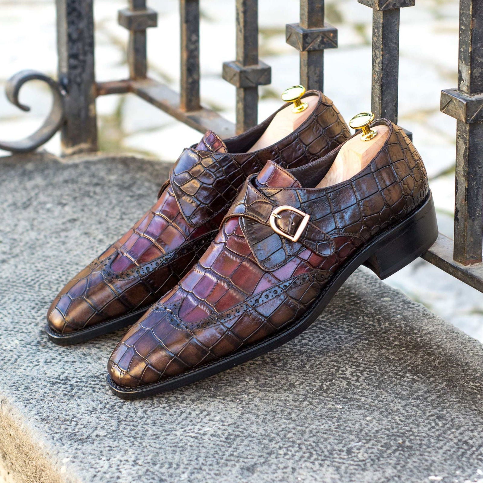 Single Monk Shoes SANTIAGO - Milanese Leather