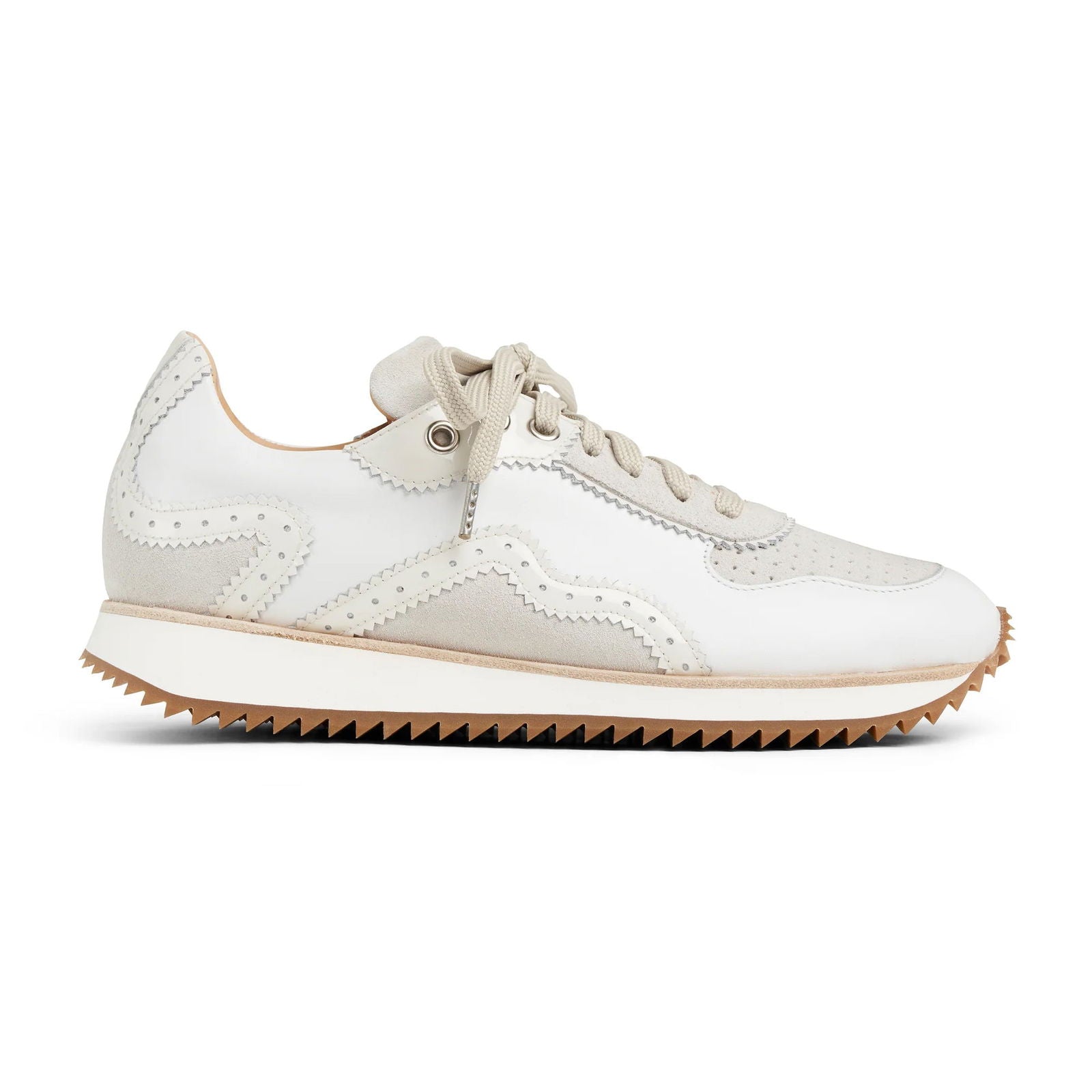 the Remi Sneaker Cream - Milanese Leather