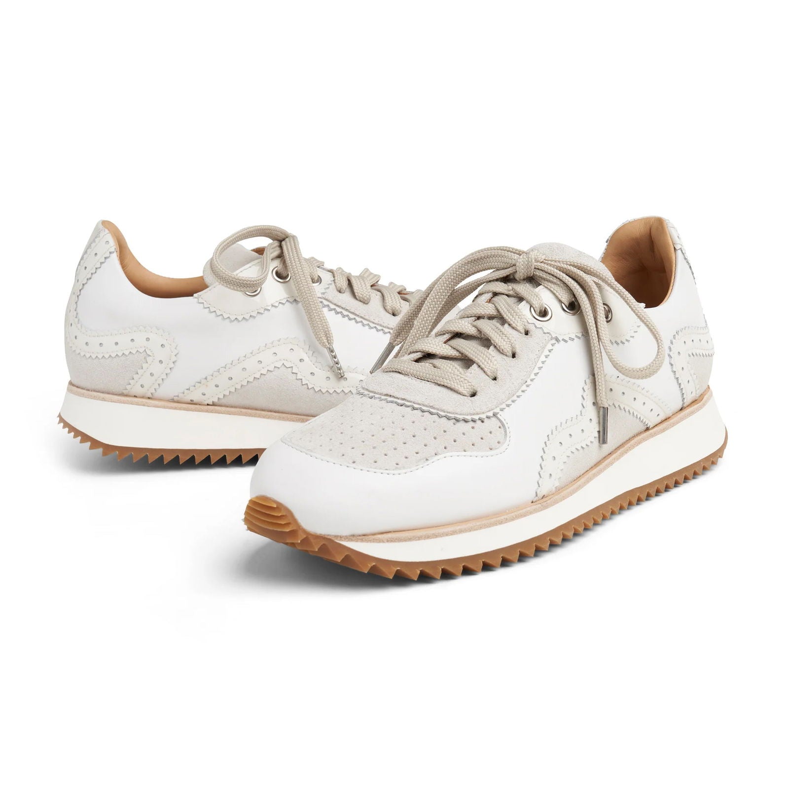 the Remi Sneaker Cream - Milanese Leather